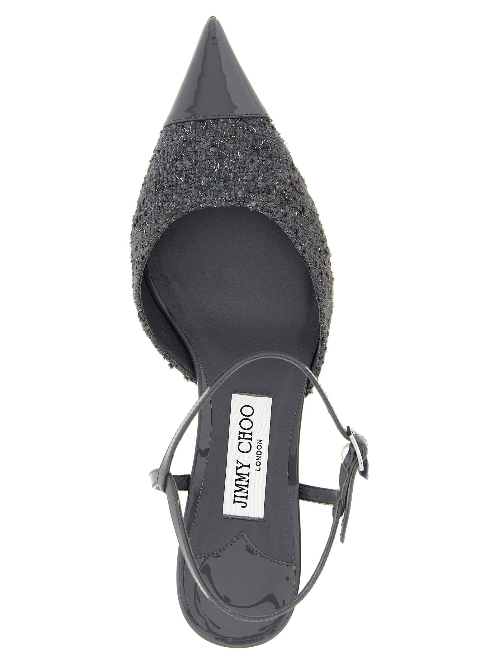 Jimmy Choo Graue Tencel Pumps mit mittlerem Absatz