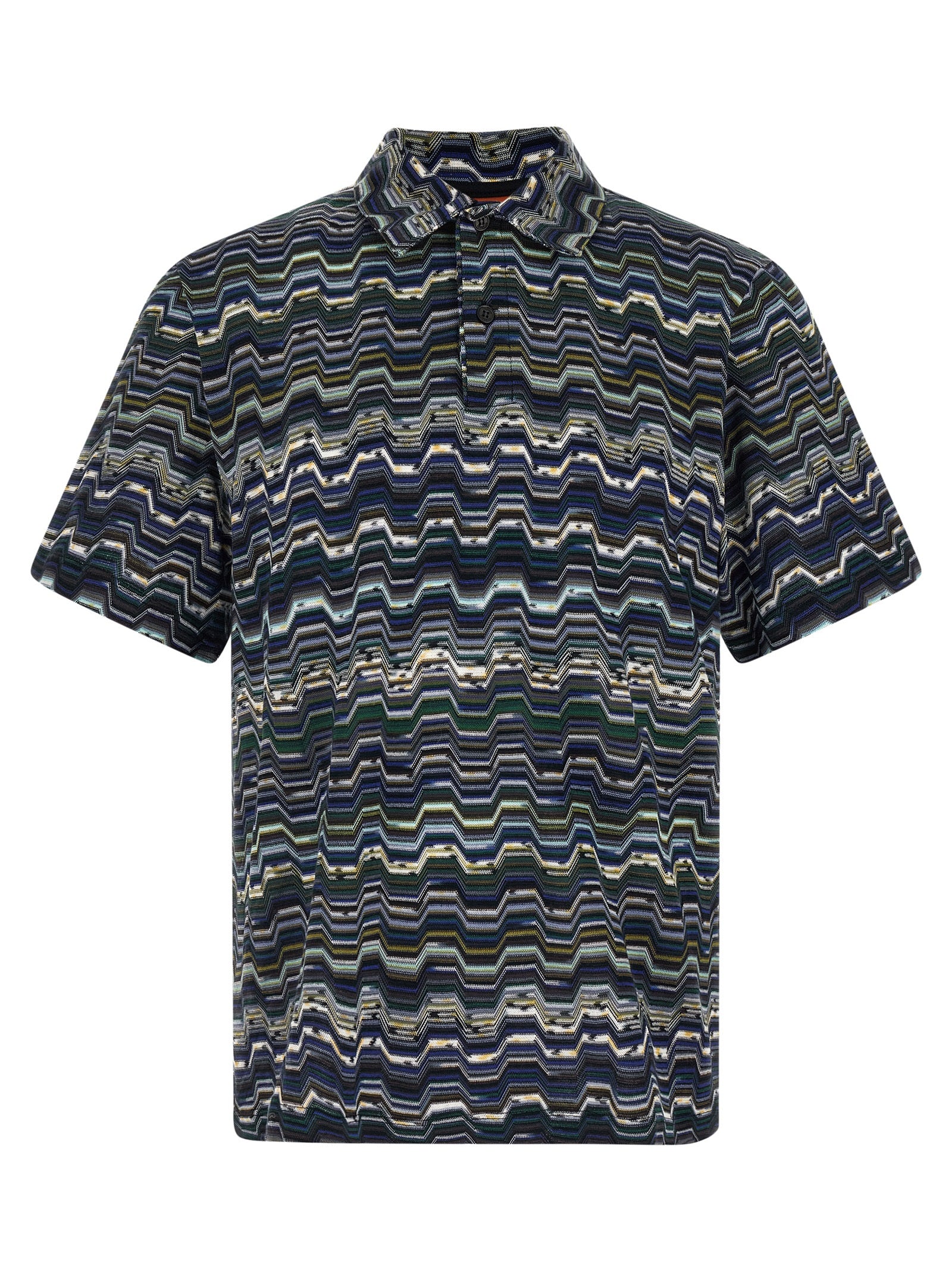 Missoni Blaues Baumwoll-Polohemd