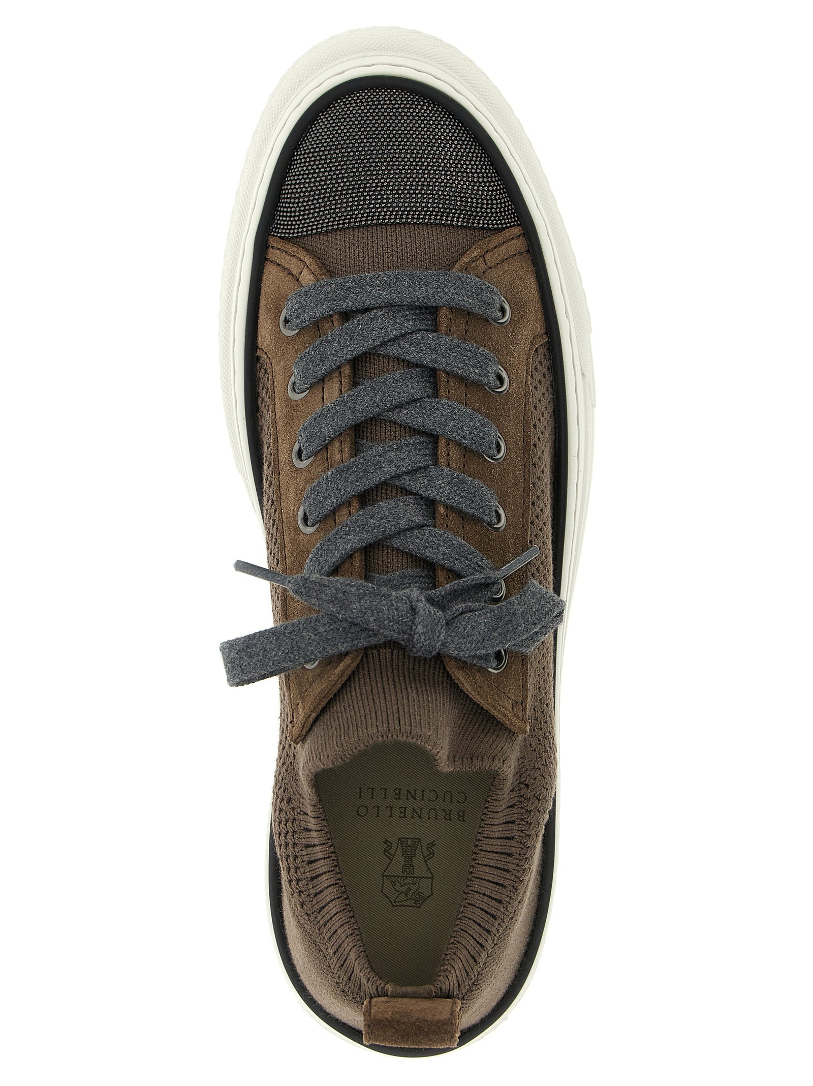 Brunello Cucinelli Braune Low-Top-Sneaker aus Baumwolle