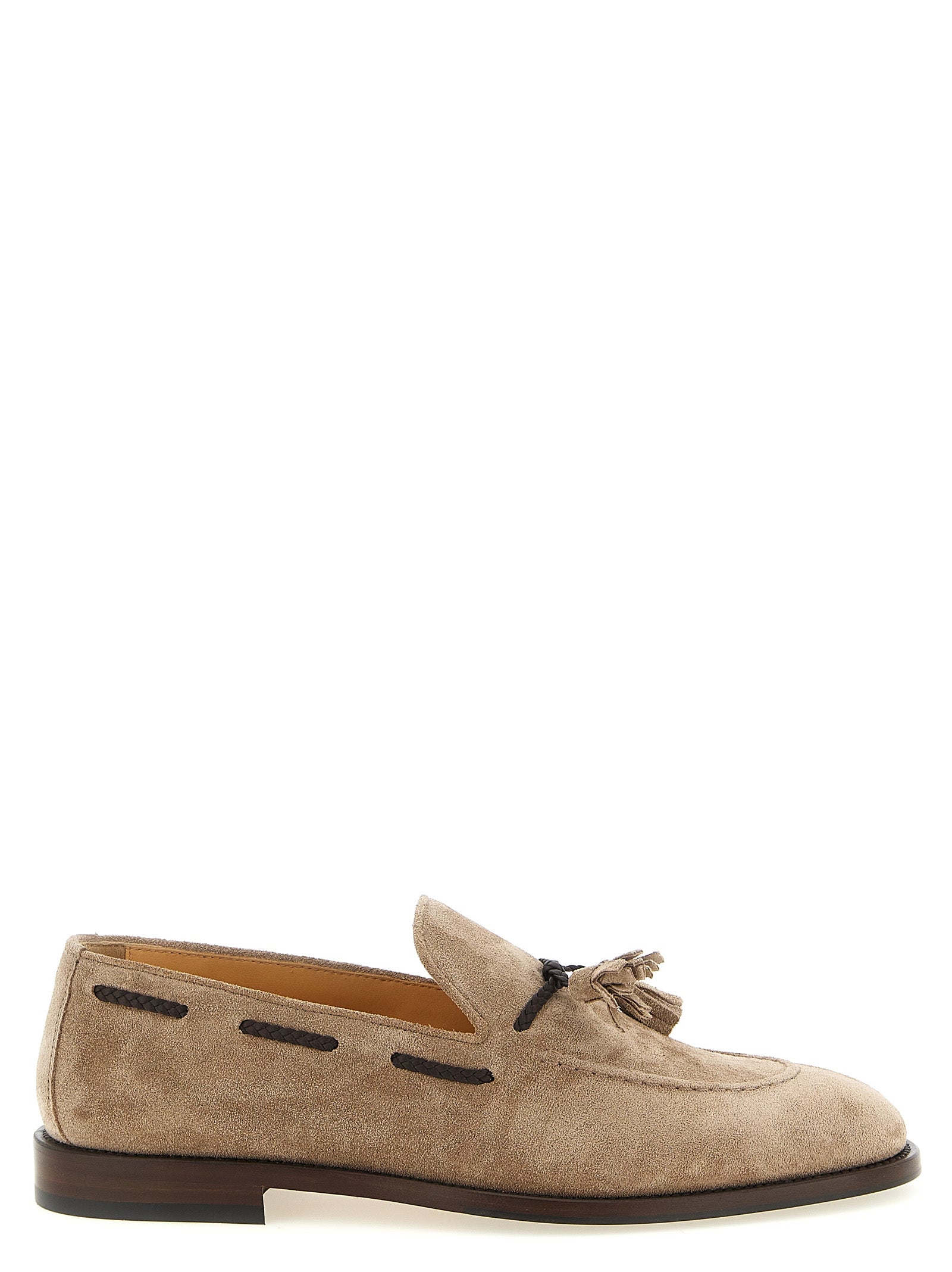 Brunello Cucinelli Braune Kalbsleder-Slipper