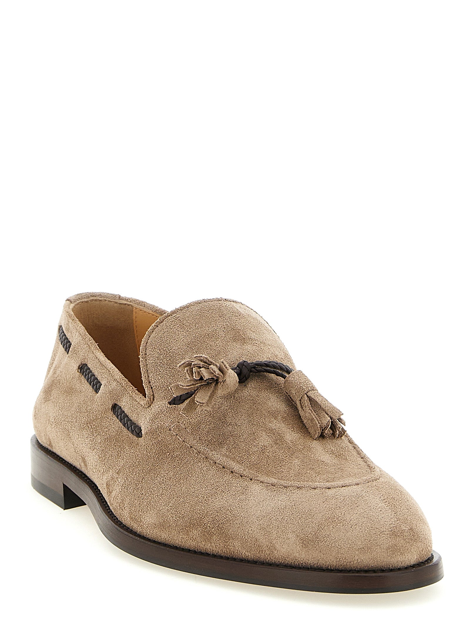 Brunello Cucinelli Braune Kalbsleder-Slipper
