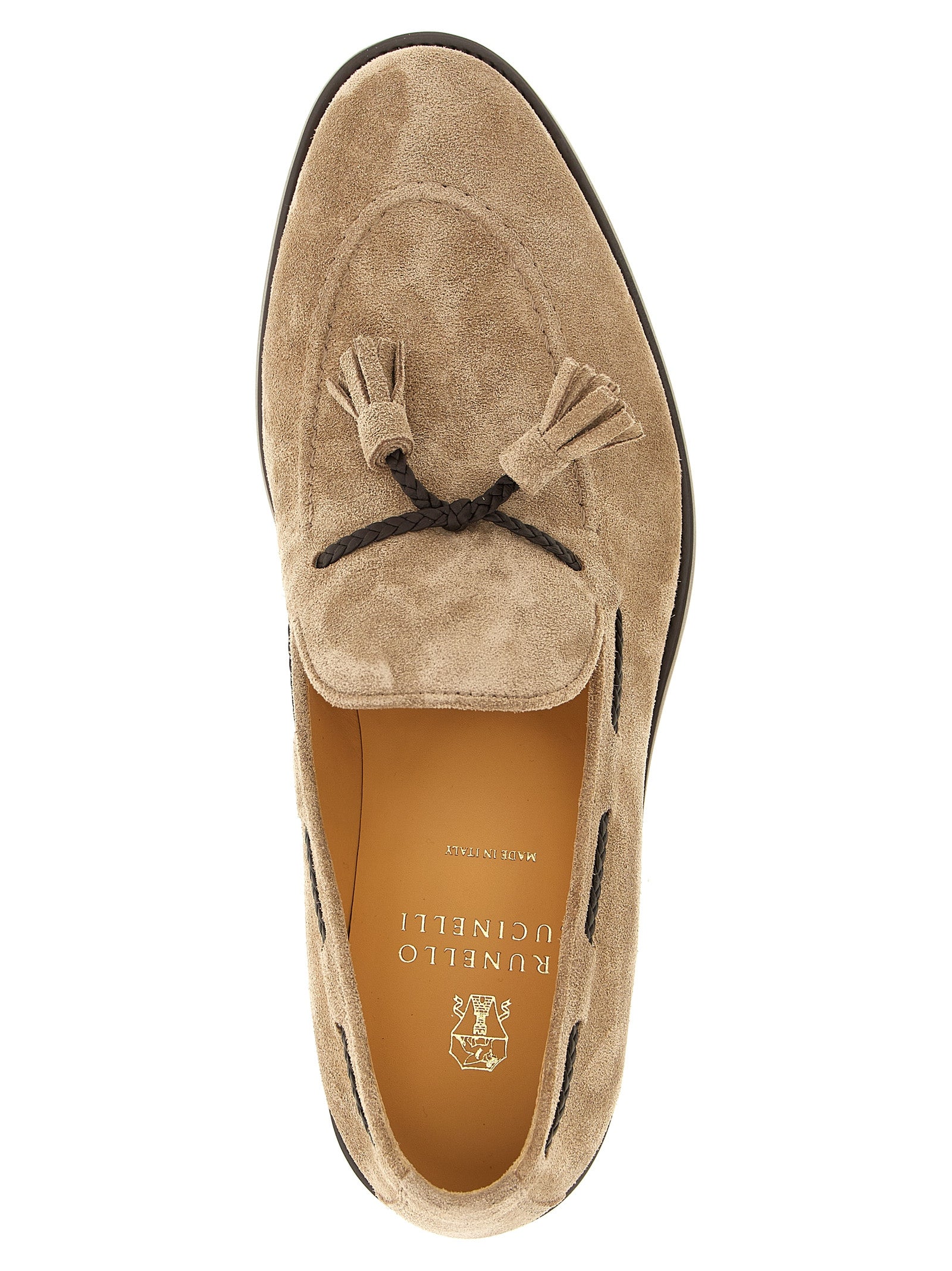 Brunello Cucinelli Braune Kalbsleder-Slipper