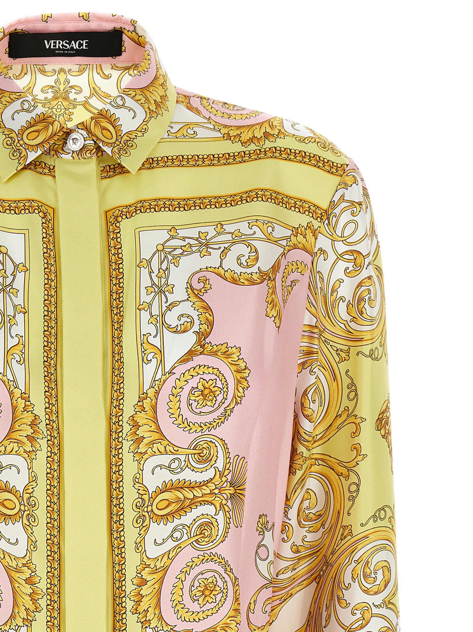 Versace Kurzes Seidenkleid in Multicolor
