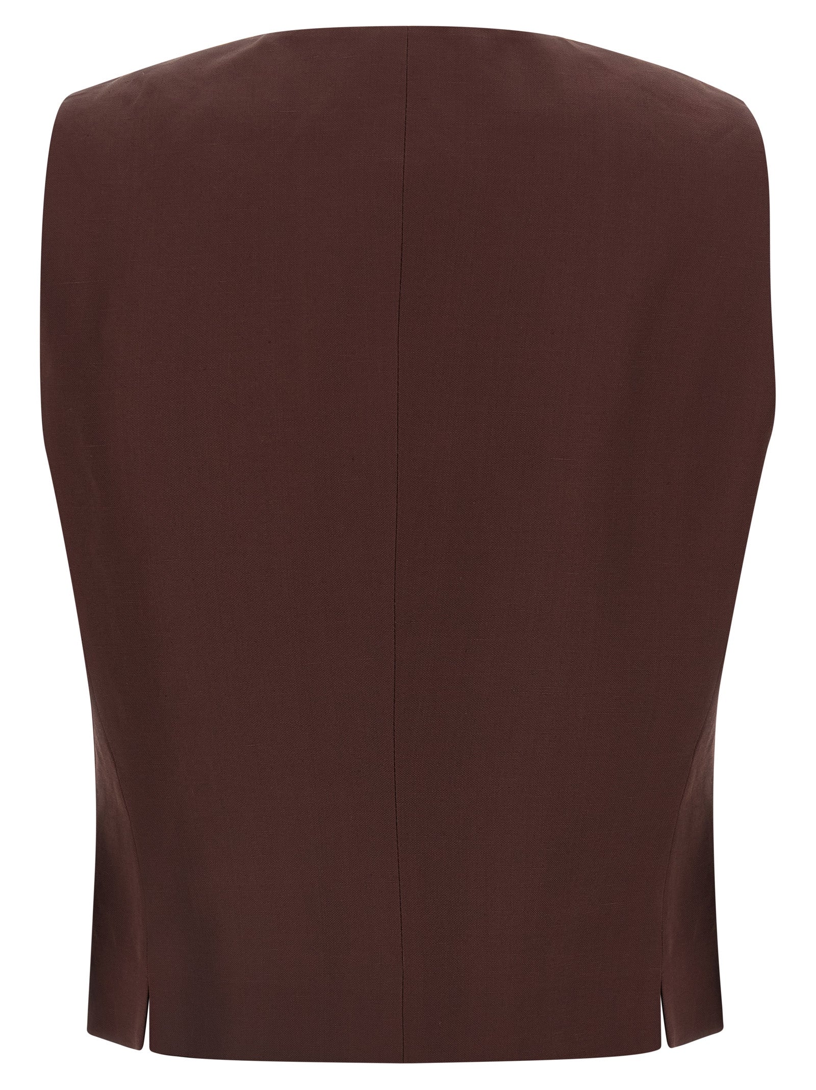 Alberto Biani Brauner ärmelloser Blazer aus Viskose