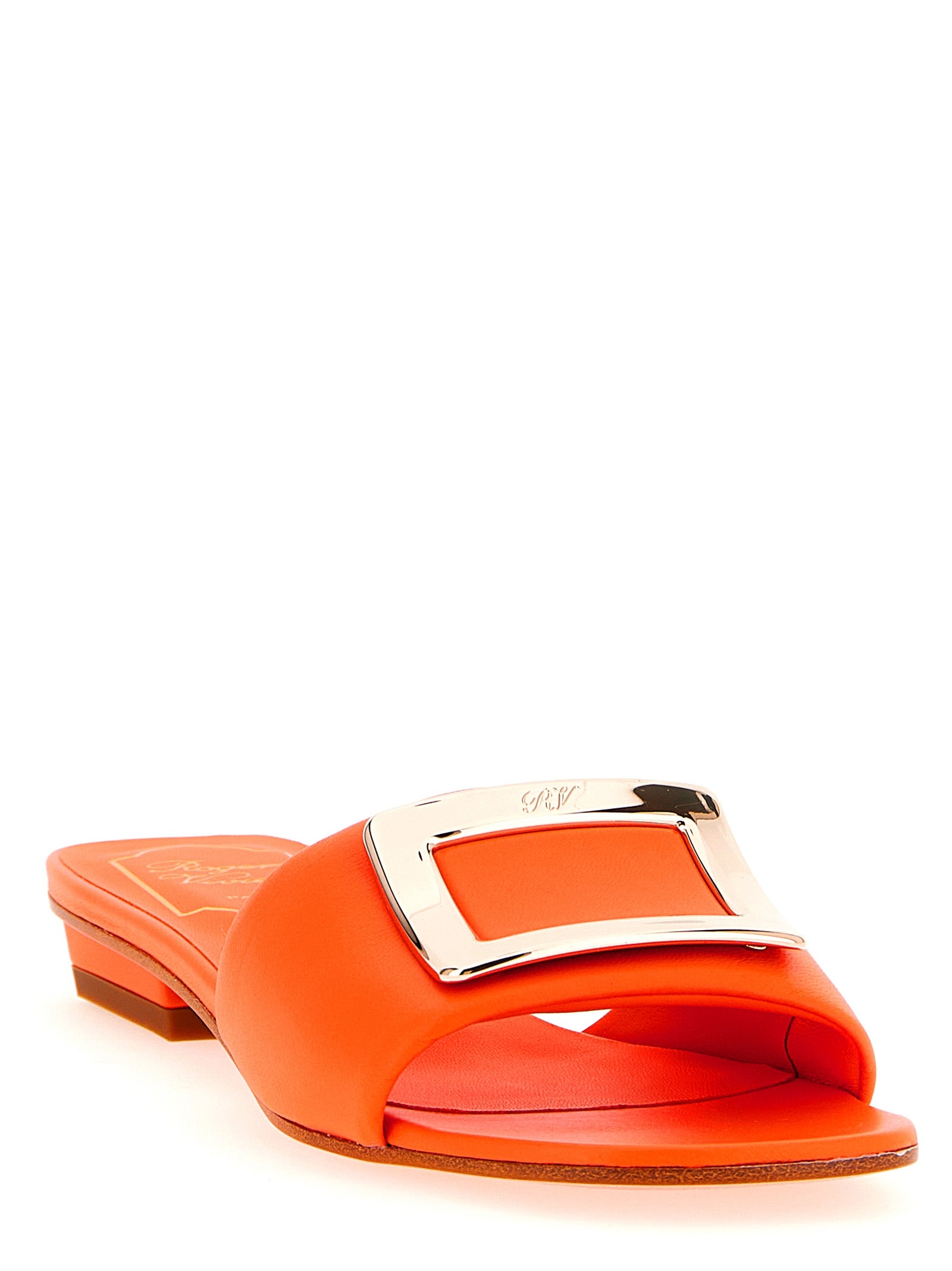Roger Vivier Orange Lammleder Pumps mit mittlerem Absatz