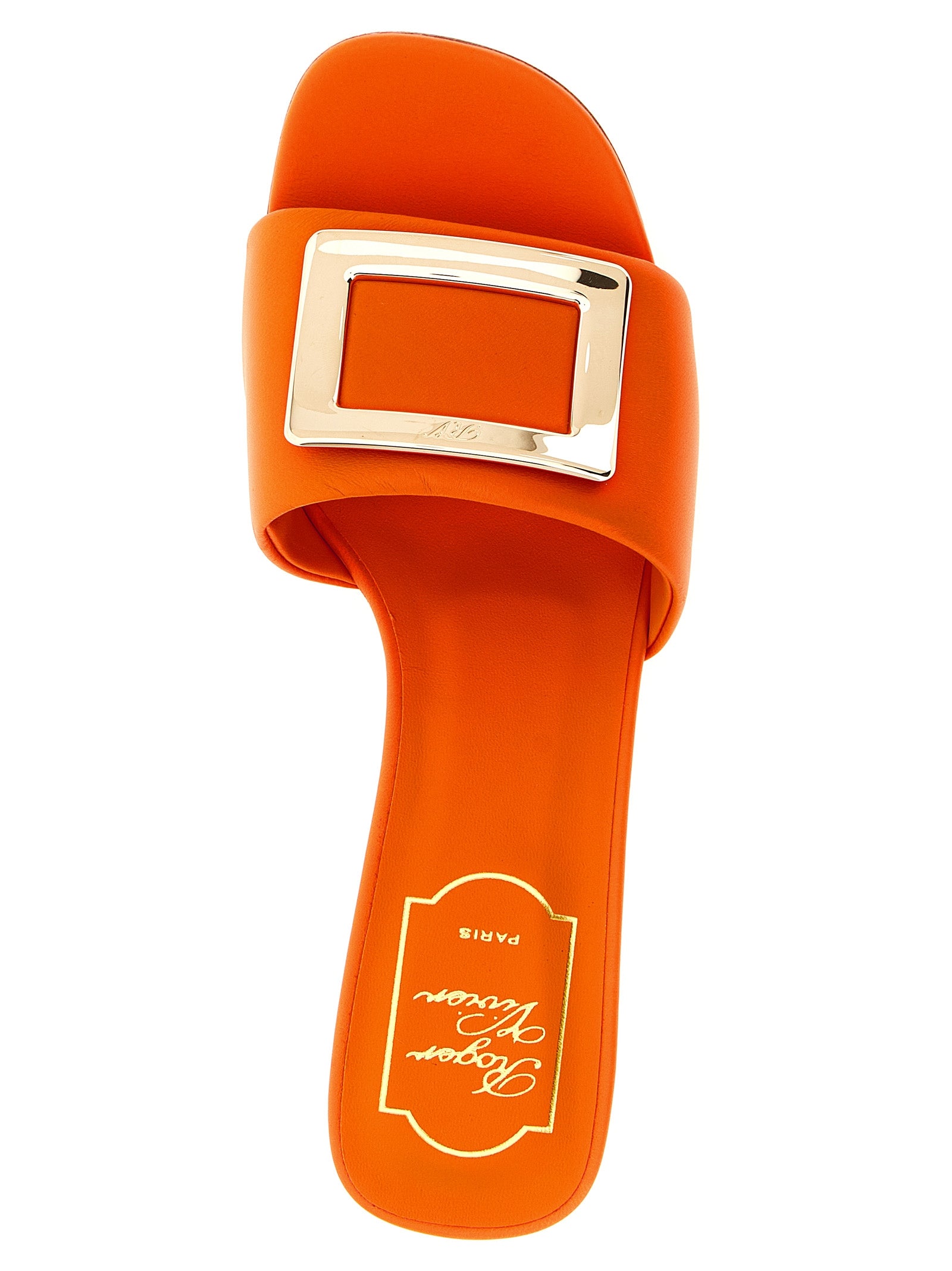 Roger Vivier Orange Lammleder Pumps mit mittlerem Absatz