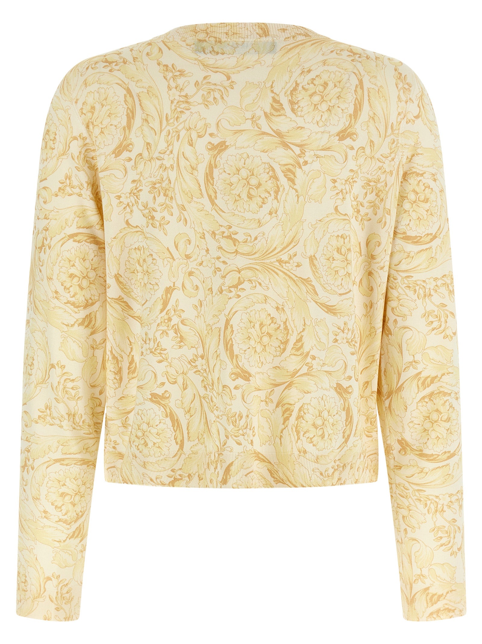 Versace Zweifarbige Seidenstrickjacke