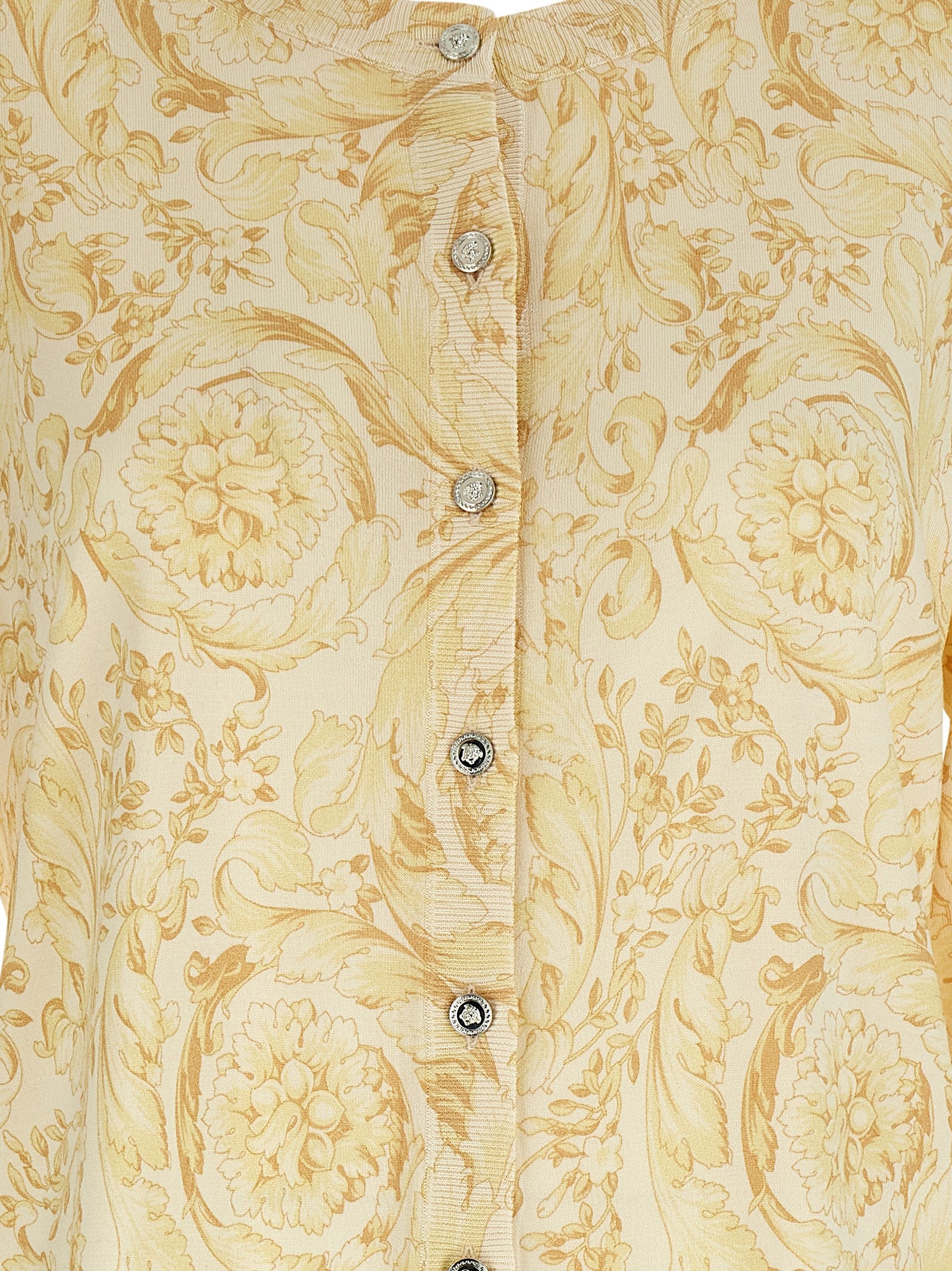 Versace Zweifarbige Seidenstrickjacke