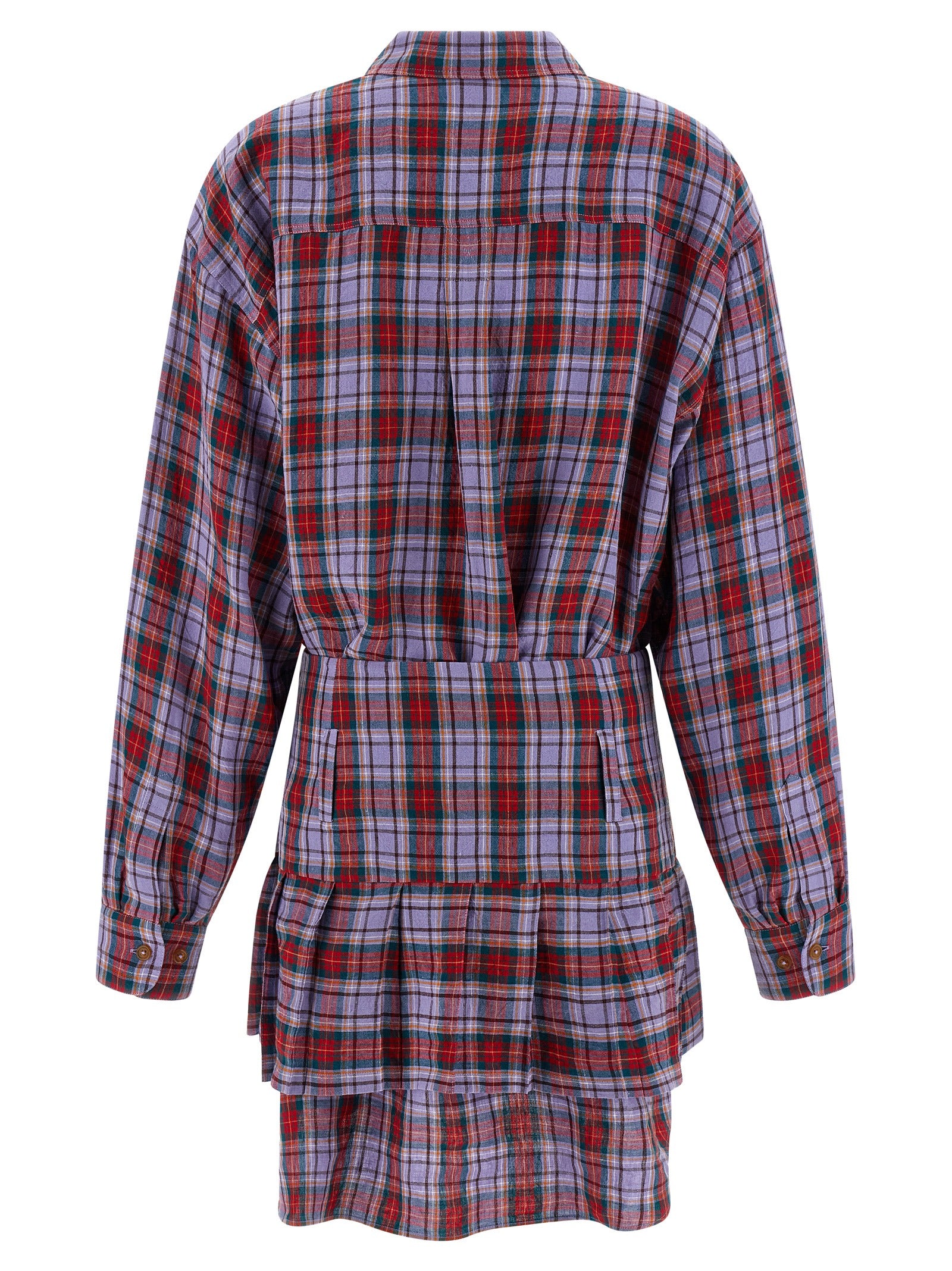 Vivienne Westwood Kurzes mehrfarbiges Leinenkleid
