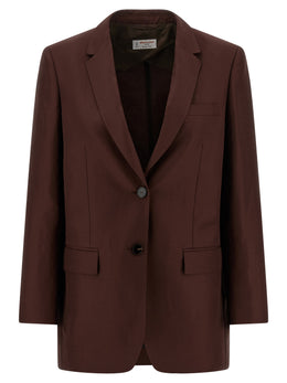 Alberto Biani Brauner Viskose-Blazer