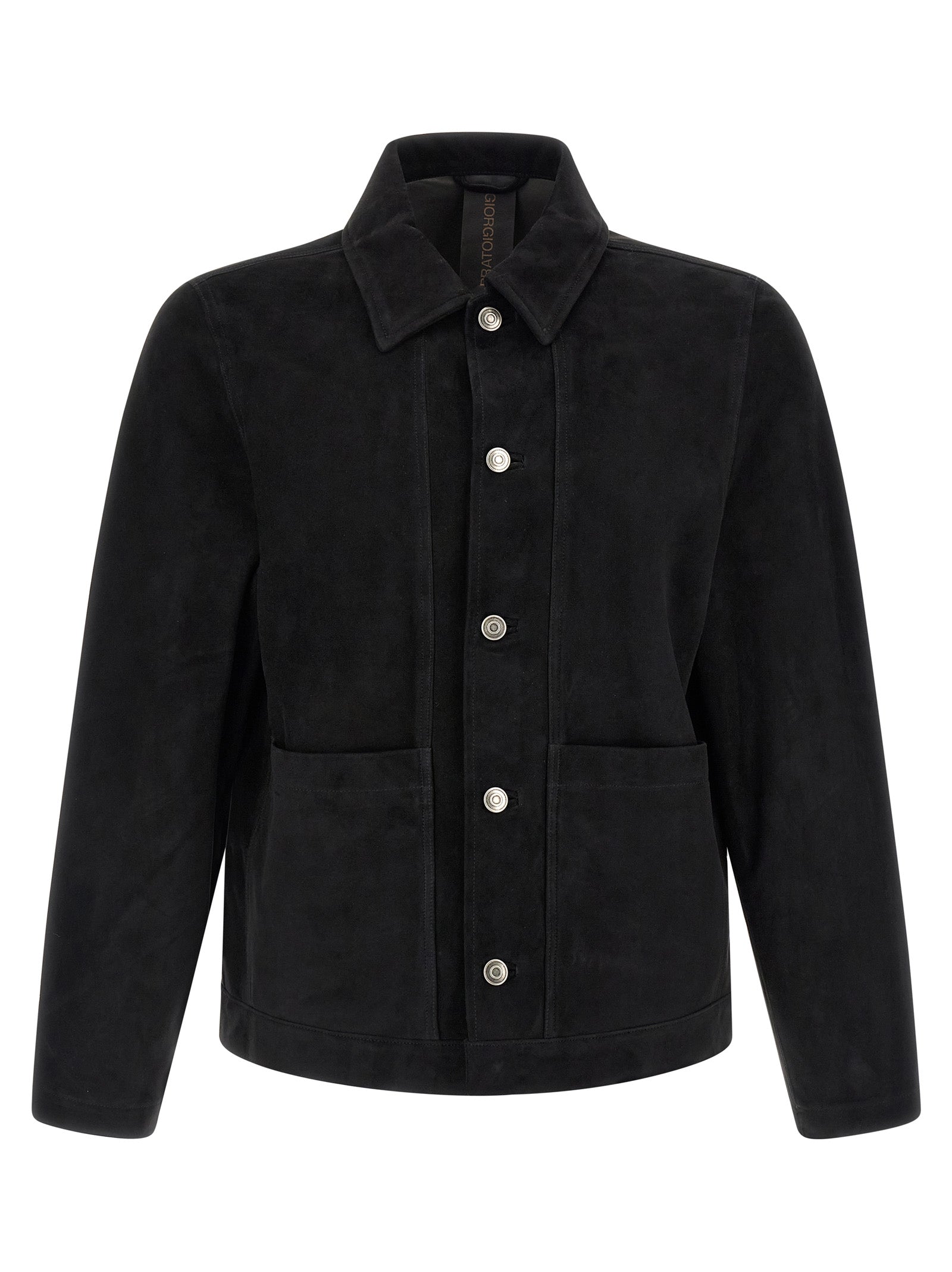 GIORGIO BRATO Schwarze Wildlederjacke aus Leder