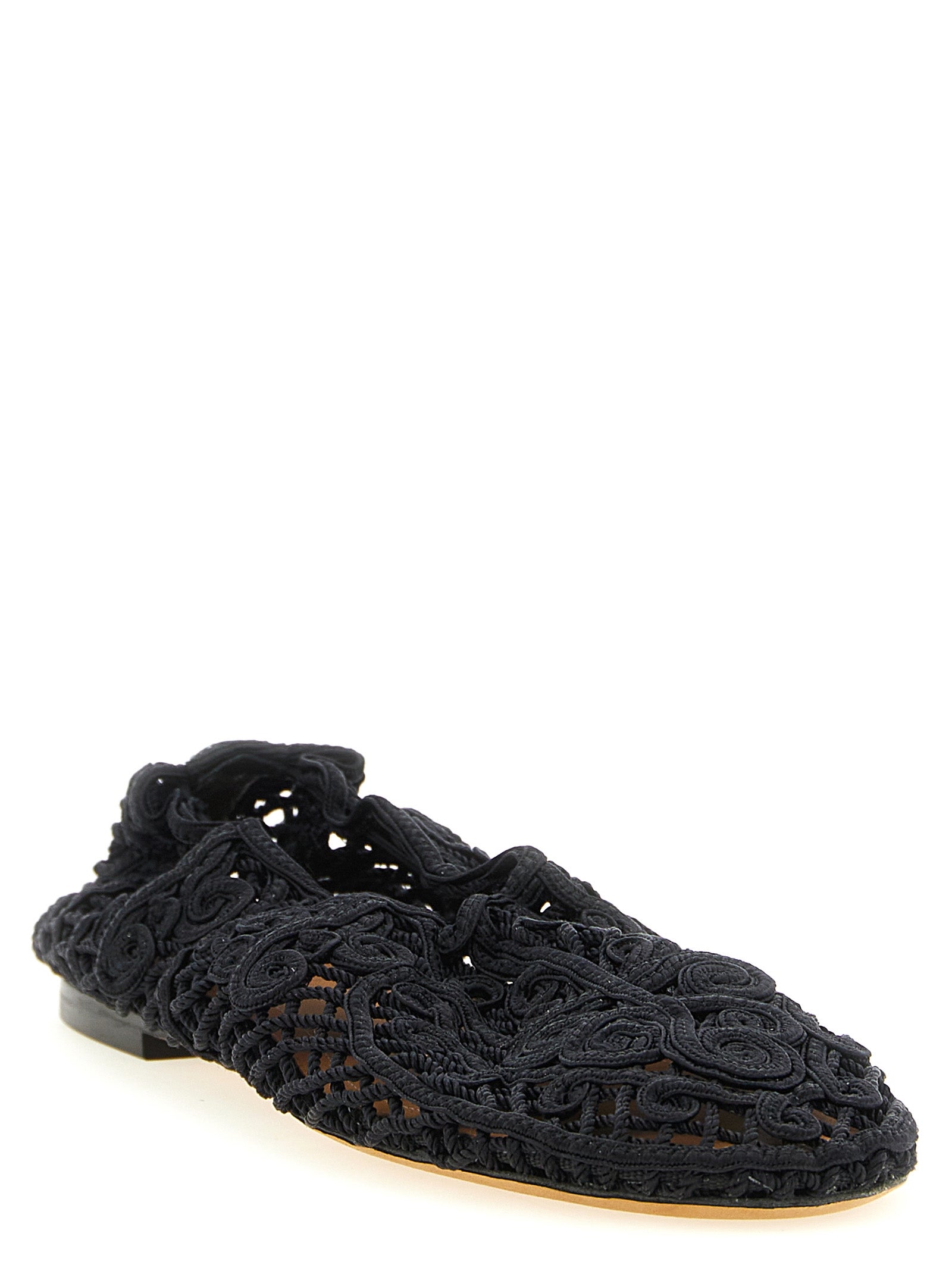 ODISSI Schwarze Ballerinas aus Polyester