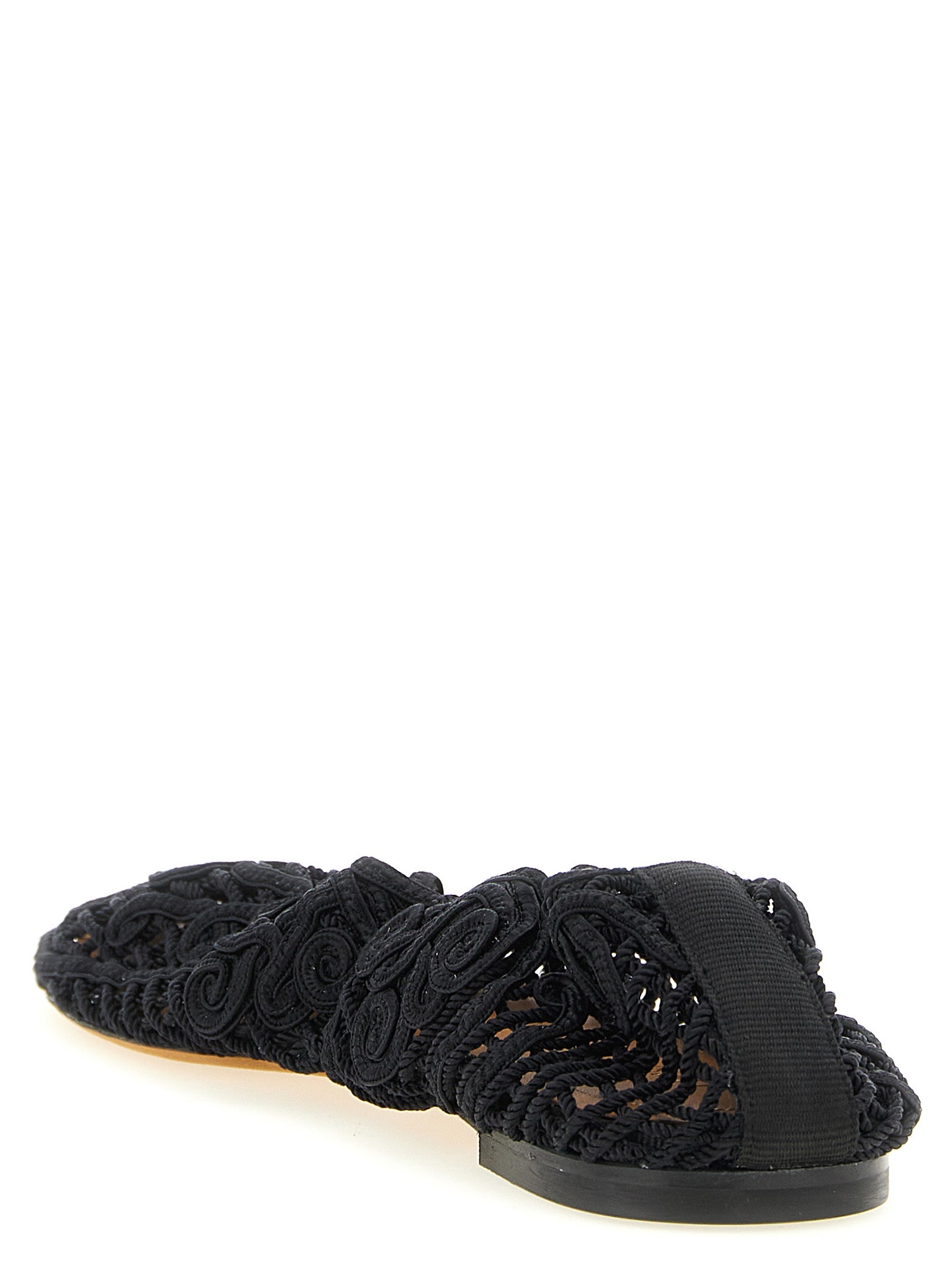 ODISSI Schwarze Ballerinas aus Polyester