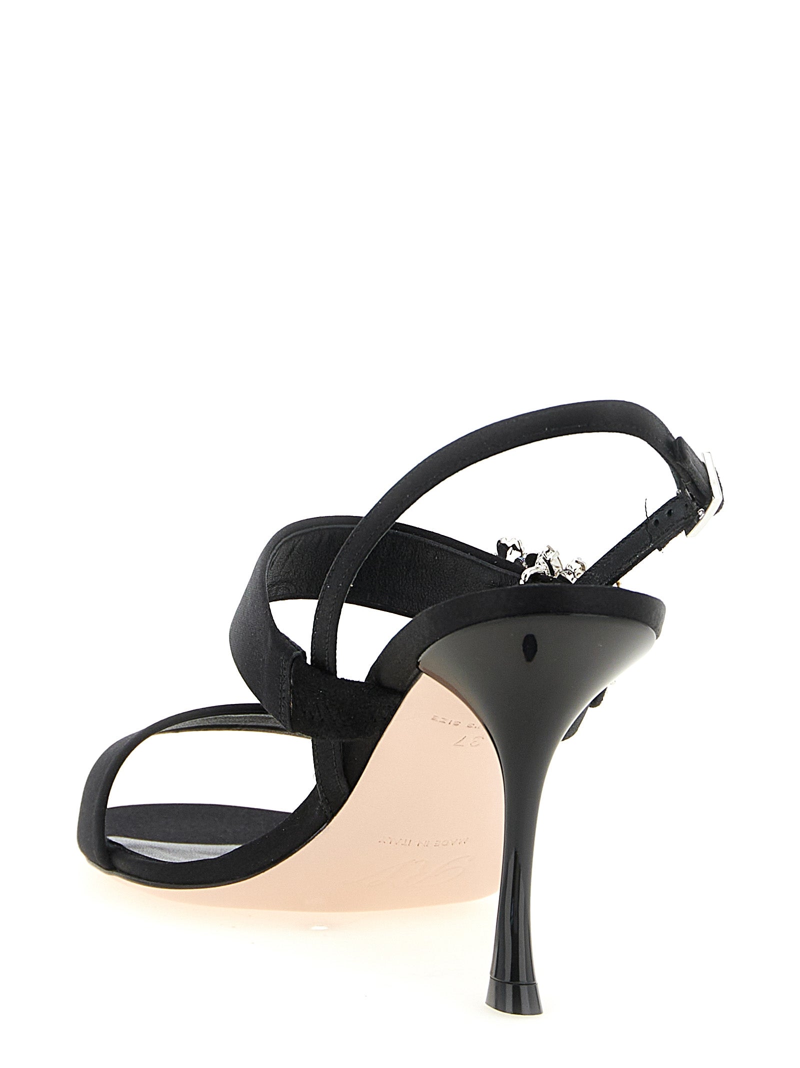 Roger Vivier Schwarze Sandalen mit Stilettoabsatz aus Viskose