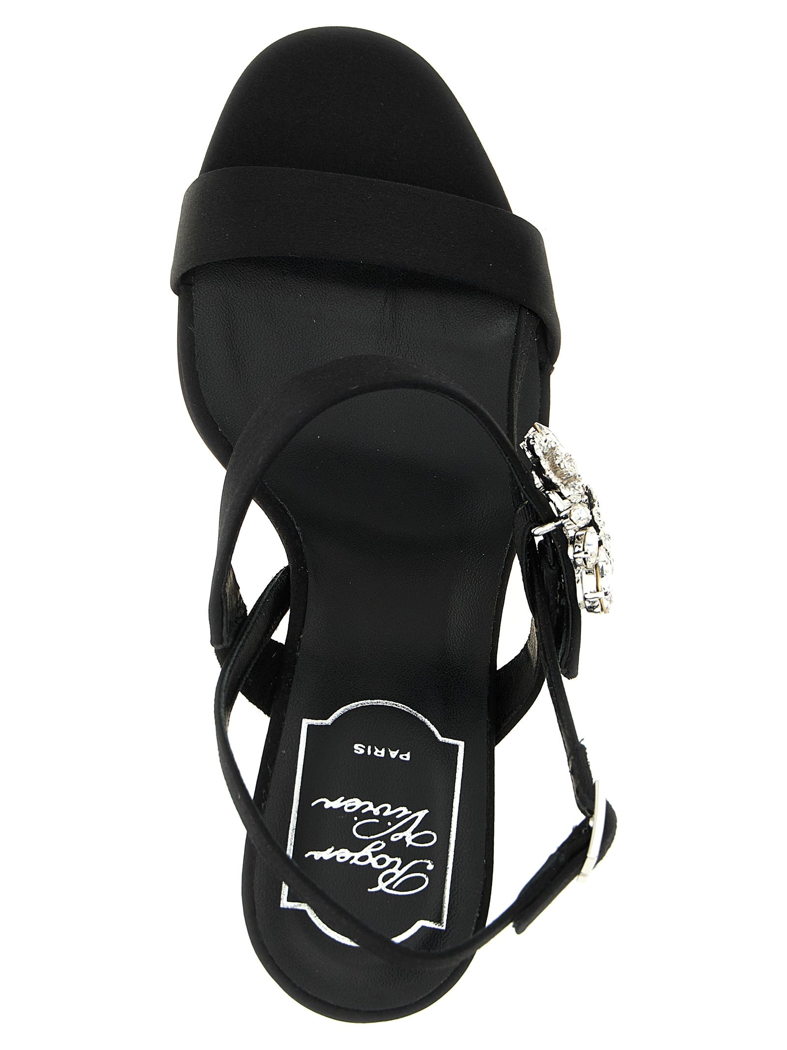 Roger Vivier Schwarze Sandalen mit Stilettoabsatz aus Viskose