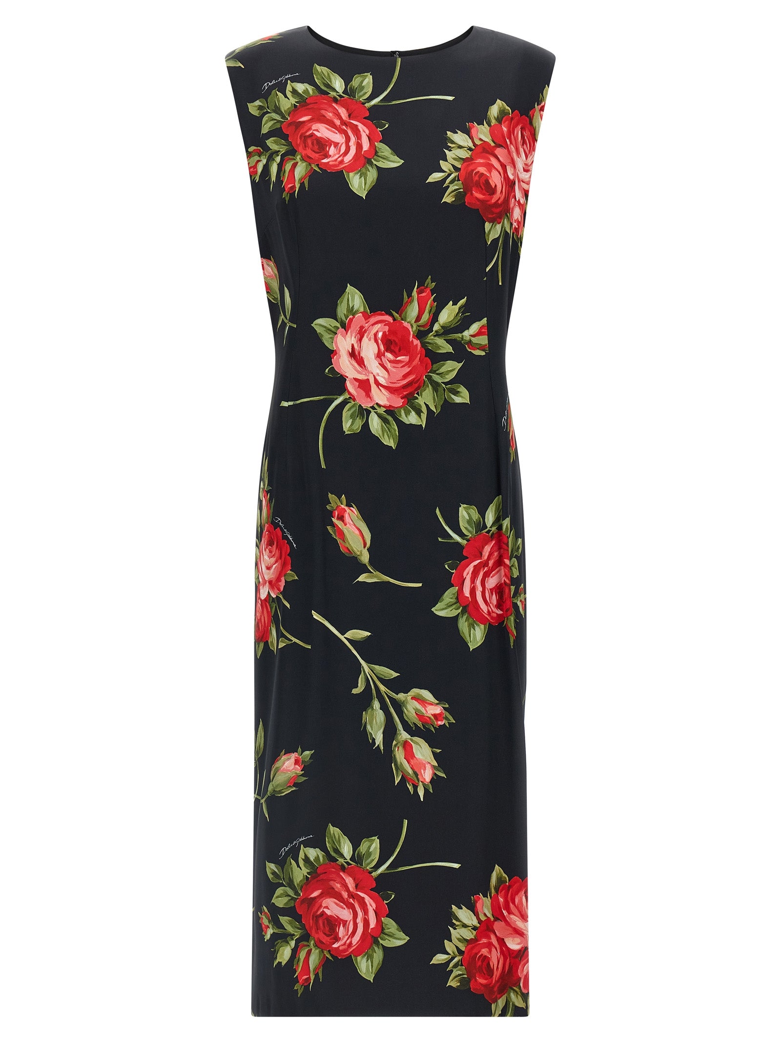 Dolce & Gabbana Schwarzes Midikleid aus Viskose
