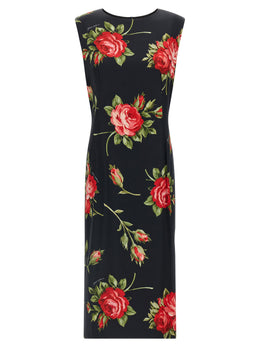 Dolce & Gabbana Schwarzes Midikleid aus Viskose
