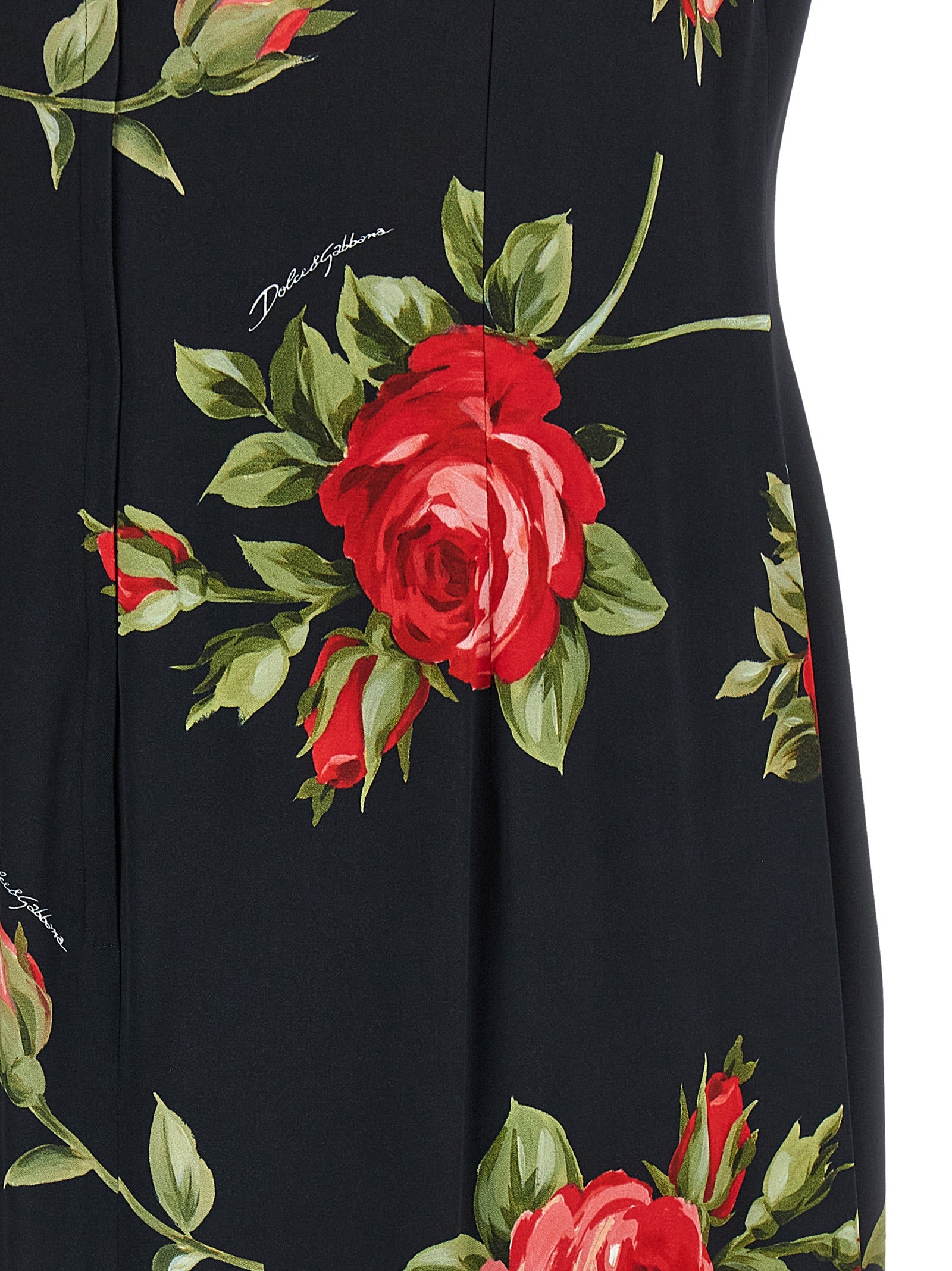 Dolce & Gabbana Schwarzes Midikleid aus Viskose