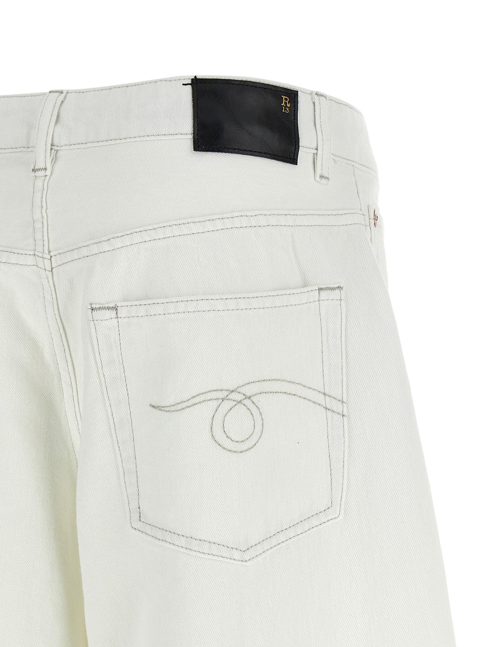 R13 Weiße Baumwoll-Jeans Denim