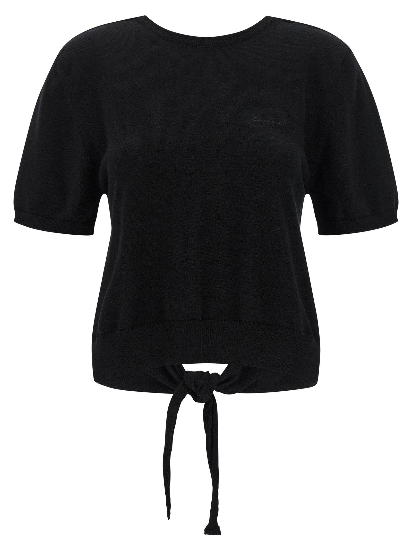 Ganni Schwarzer Cardigan aus Bio-Baumwolle