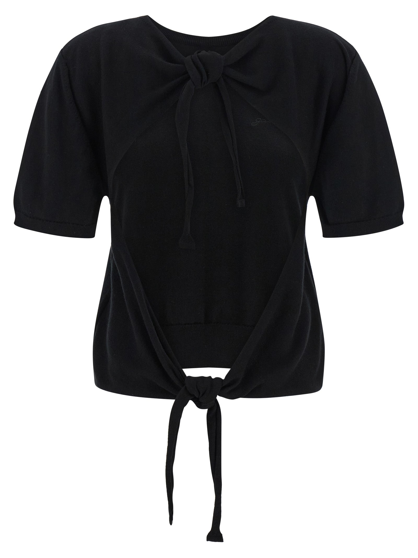 Ganni Schwarzer Cardigan aus Bio-Baumwolle