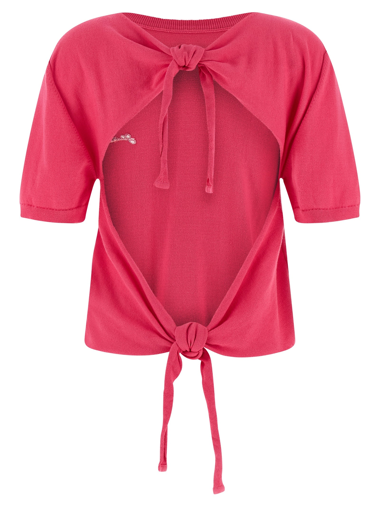 Ganni Fuchsia Cardigan aus Bio-Baumwolle