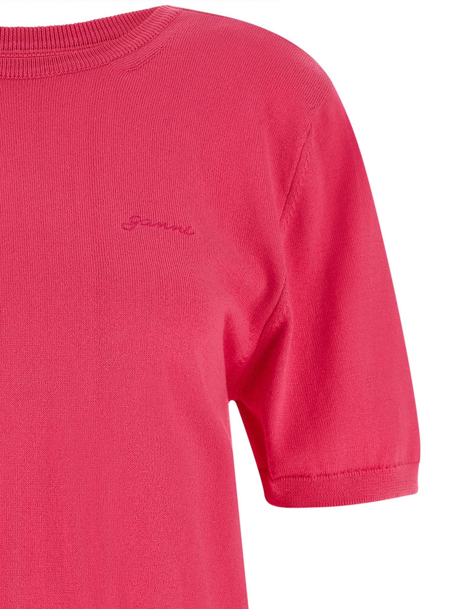 Ganni Fuchsia Cardigan aus Bio-Baumwolle