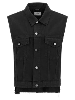 Haikure Schwarze ärmellose Baumwolljacke