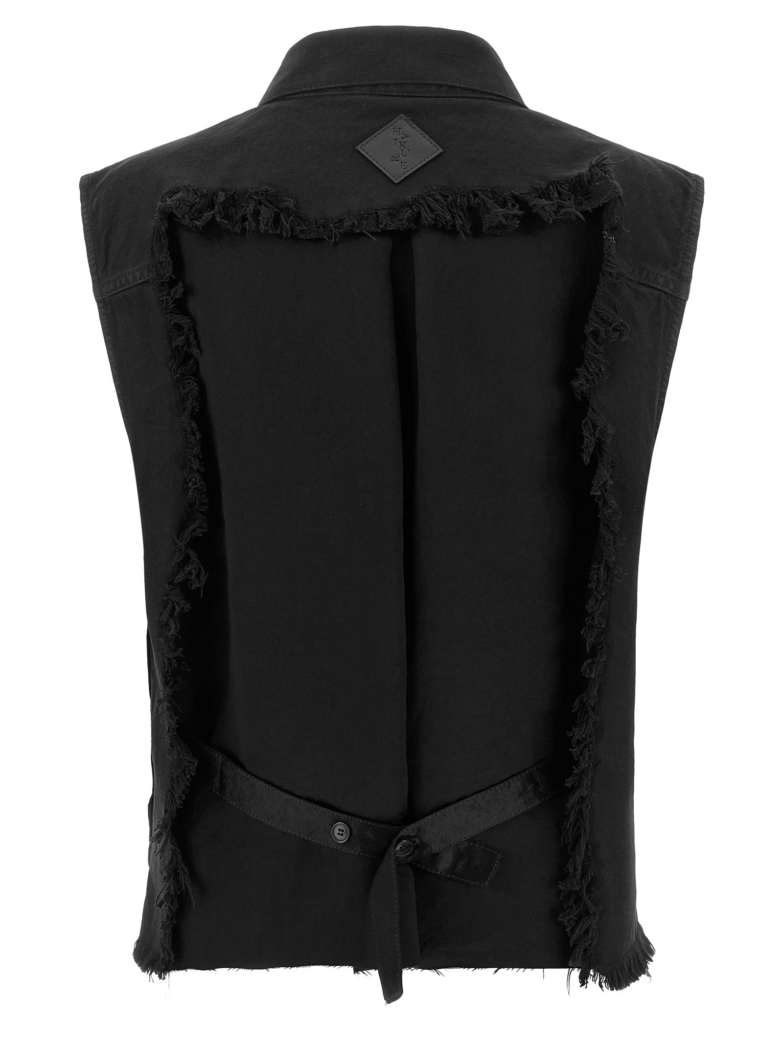 Haikure Schwarze ärmellose Baumwolljacke
