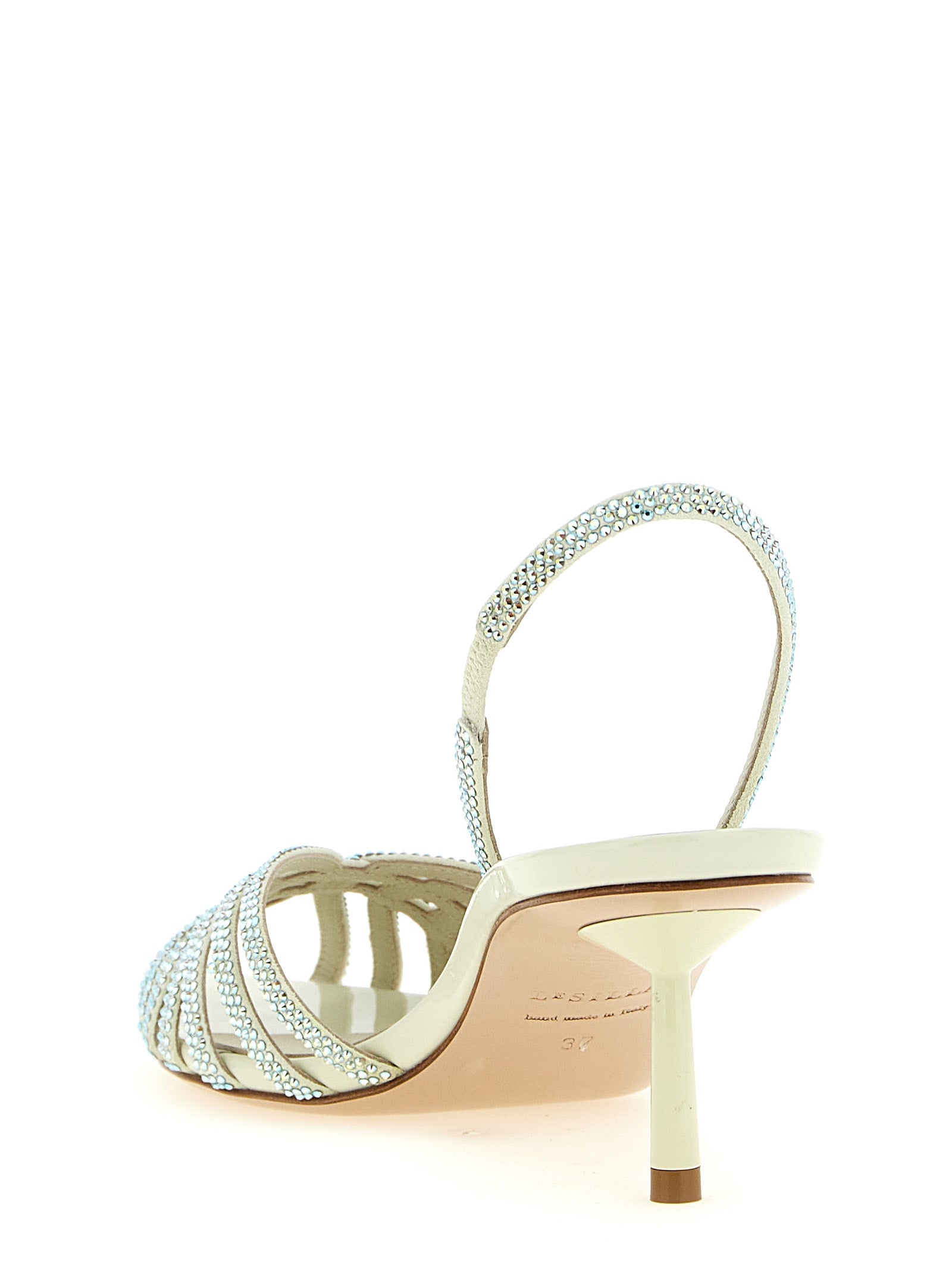 LE SILLA Zweifarbige Stilettosandalen aus Ziegenleder