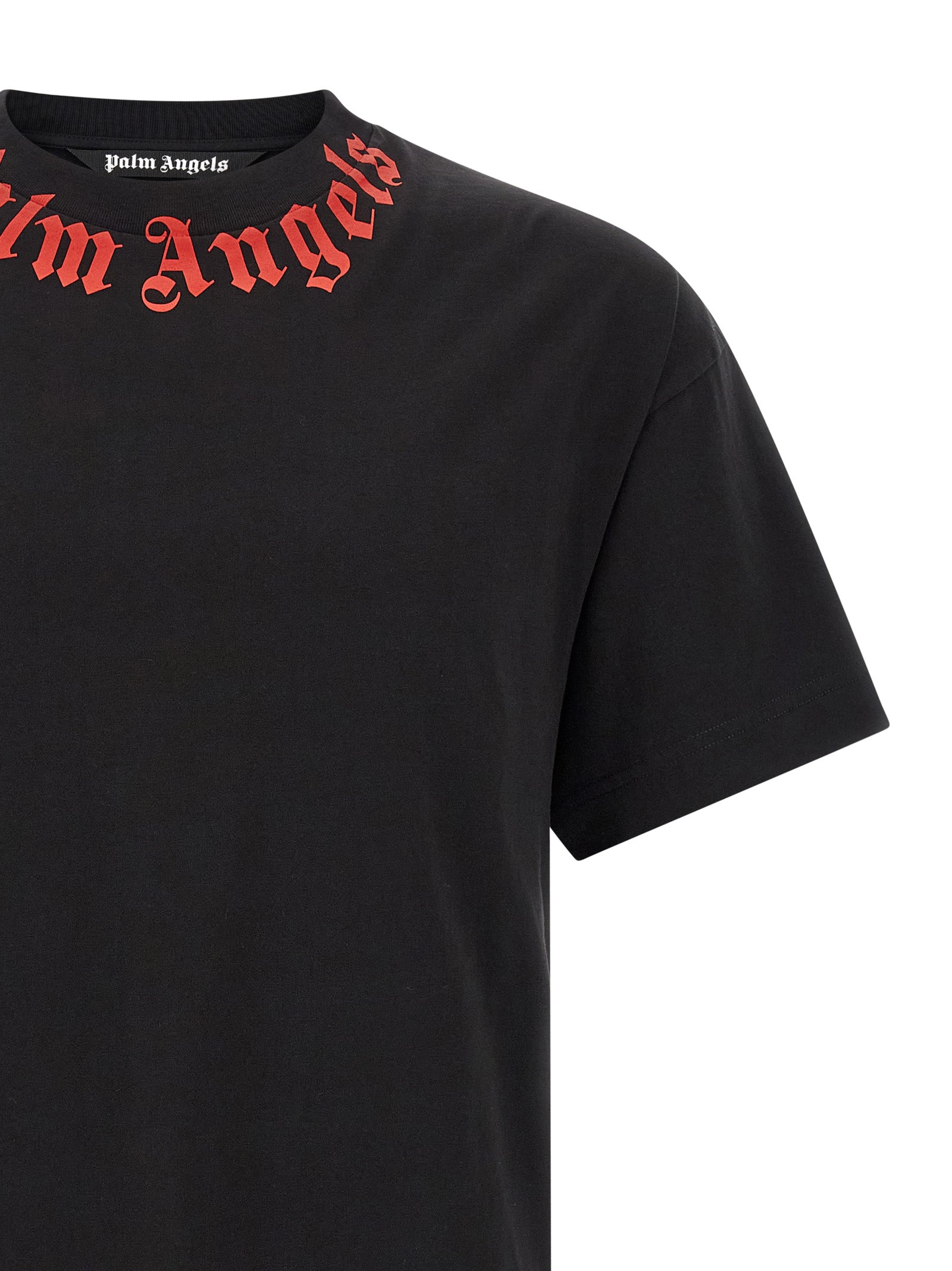 Palm Angels Schwarzes Baumwoll-T-Shirt