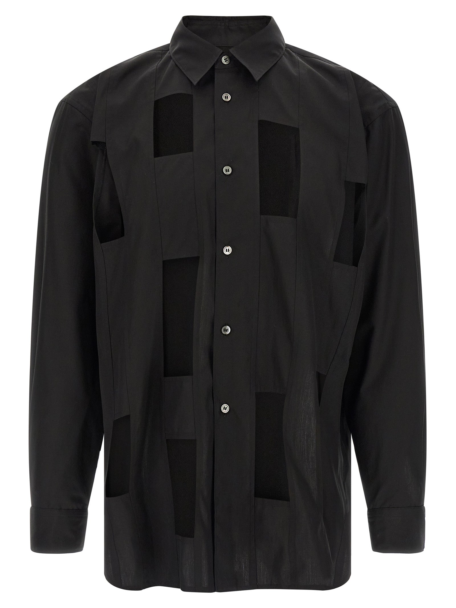 Comme Des Garçons Schwarze Baumwollbluse