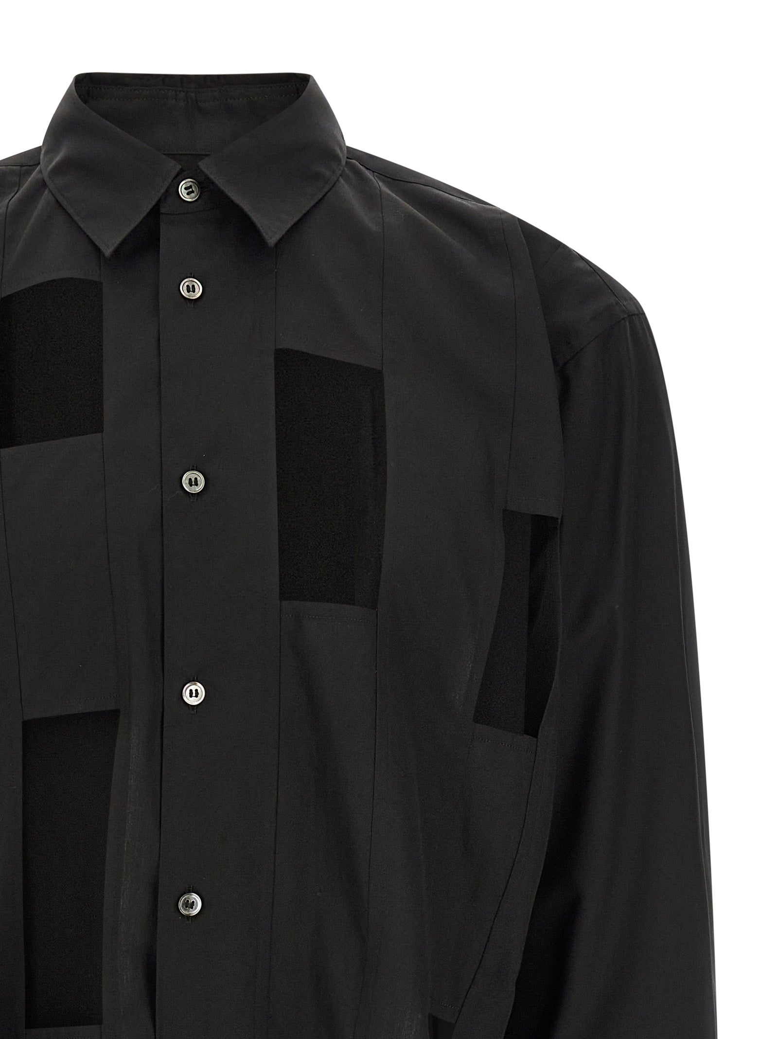 Comme Des Garçons Schwarze Baumwollbluse