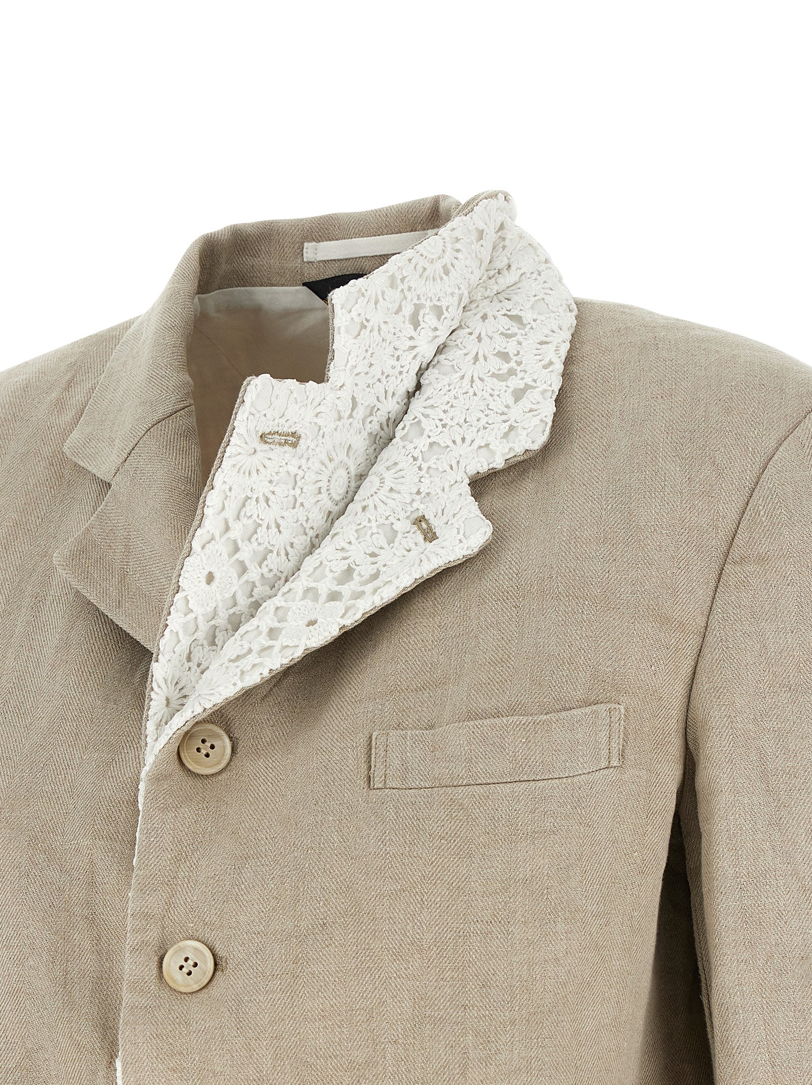 Comme Des Garçons Beige Leinenblazer