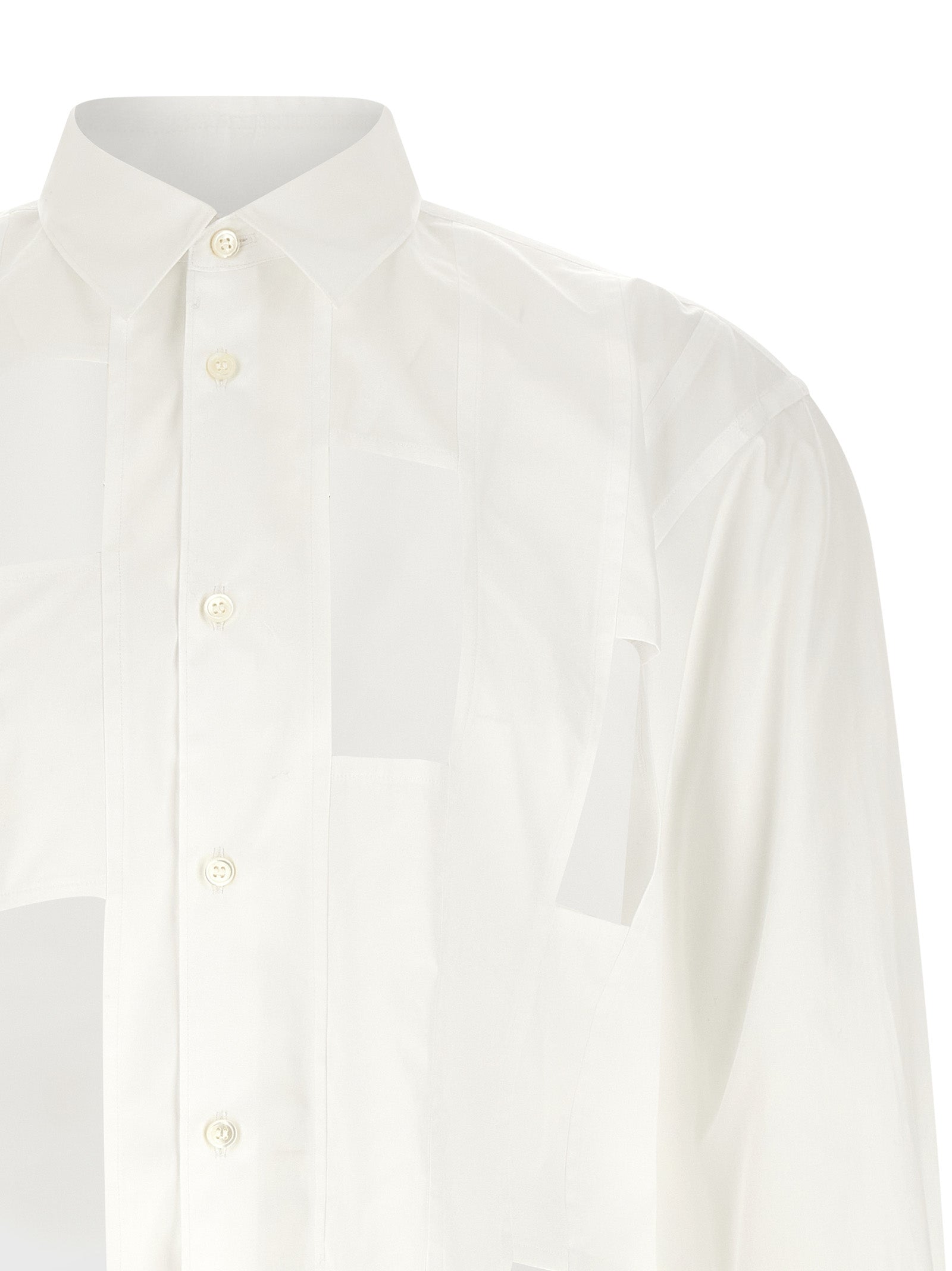 Comme Des Garçons Weiße Baumwollbluse