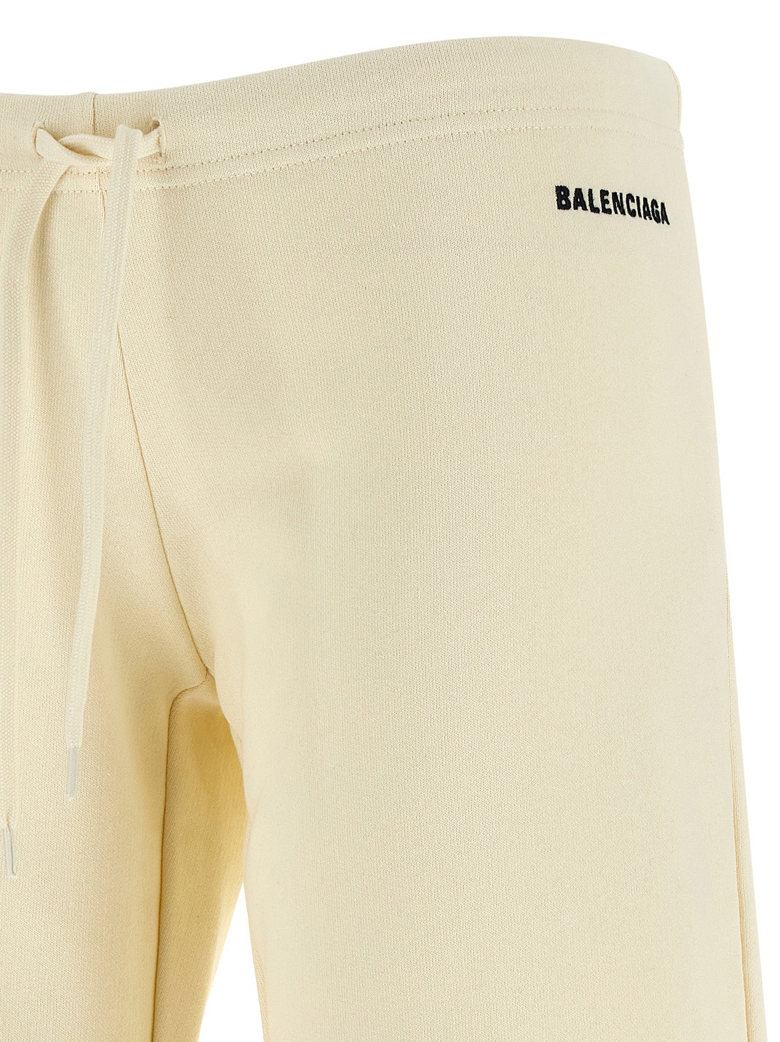 Balenciaga Weiße Baumwoll-Hosen mit weitem Bein