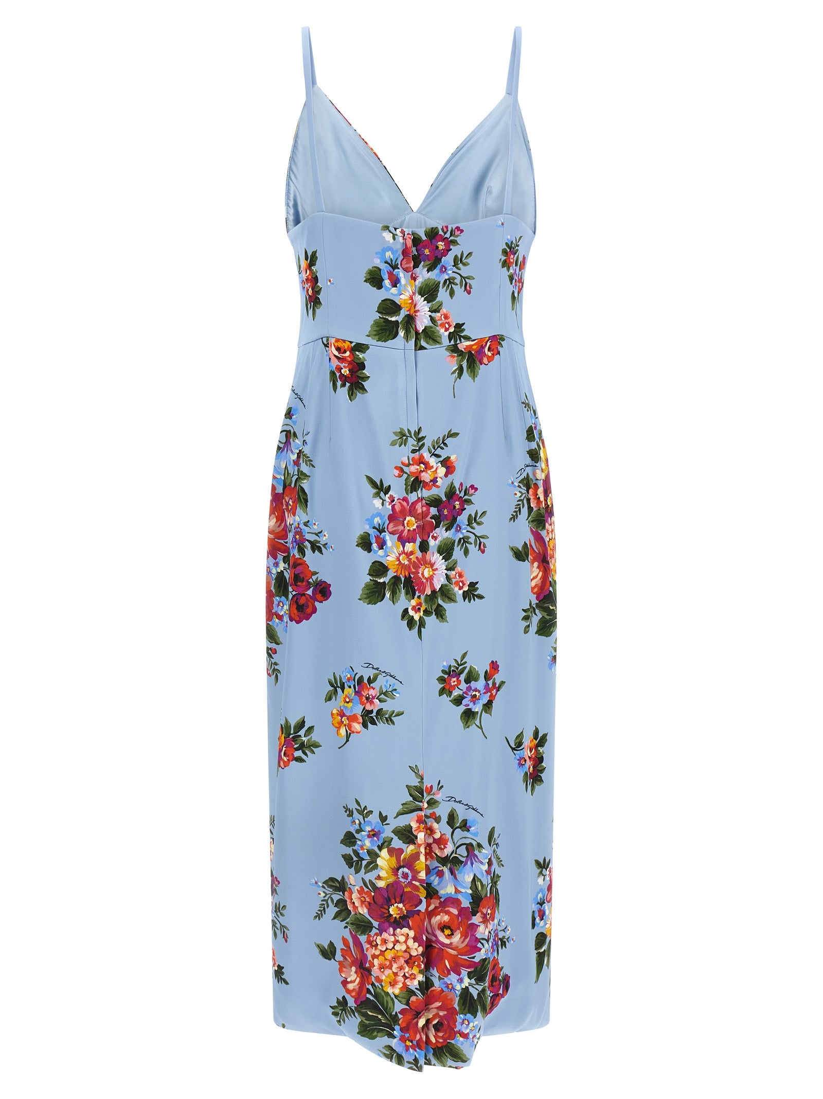 Dolce & Gabbana Blaues Viskose-Midi-Kleid