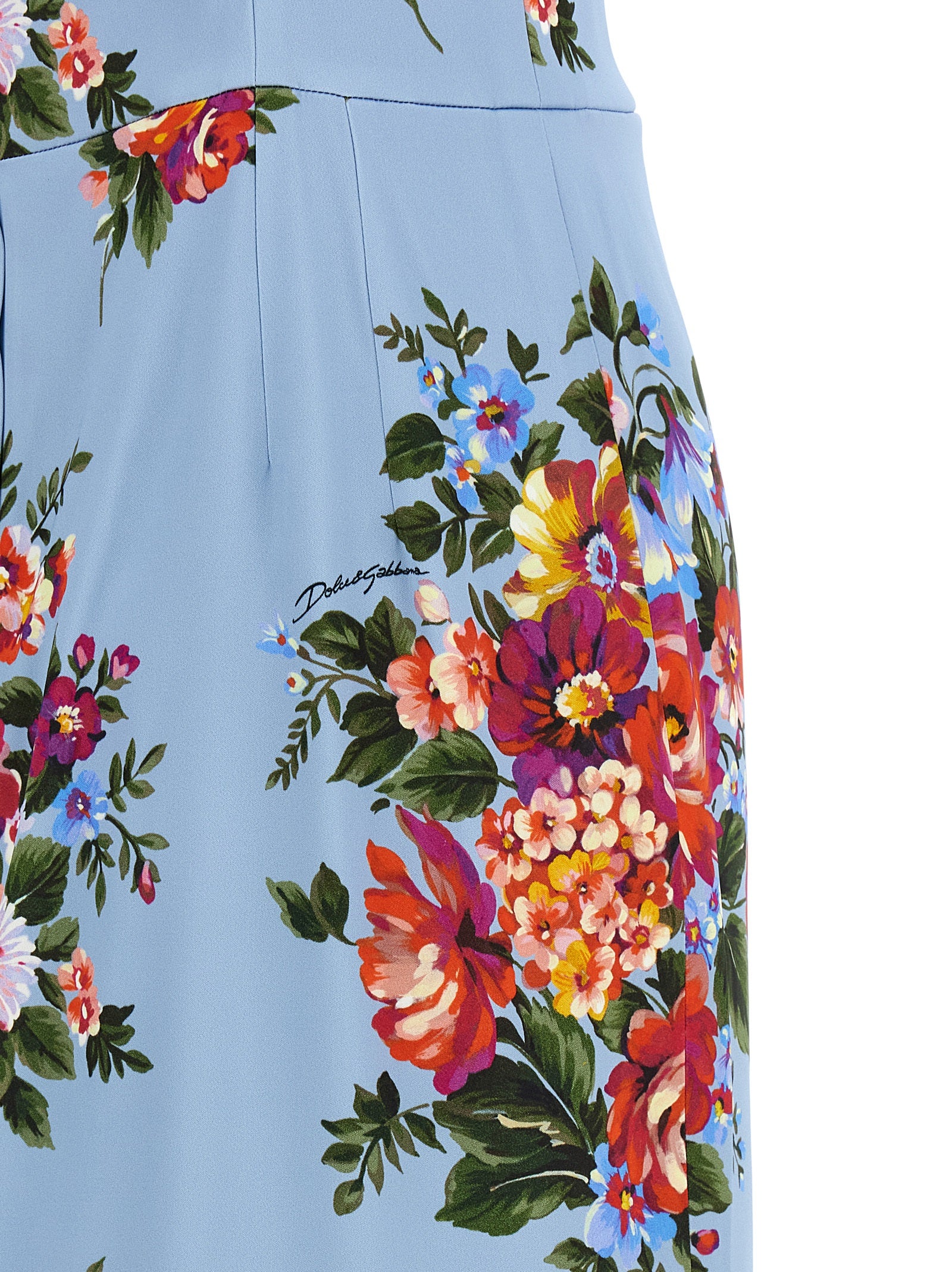 Dolce & Gabbana Blaues Viskose-Midi-Kleid