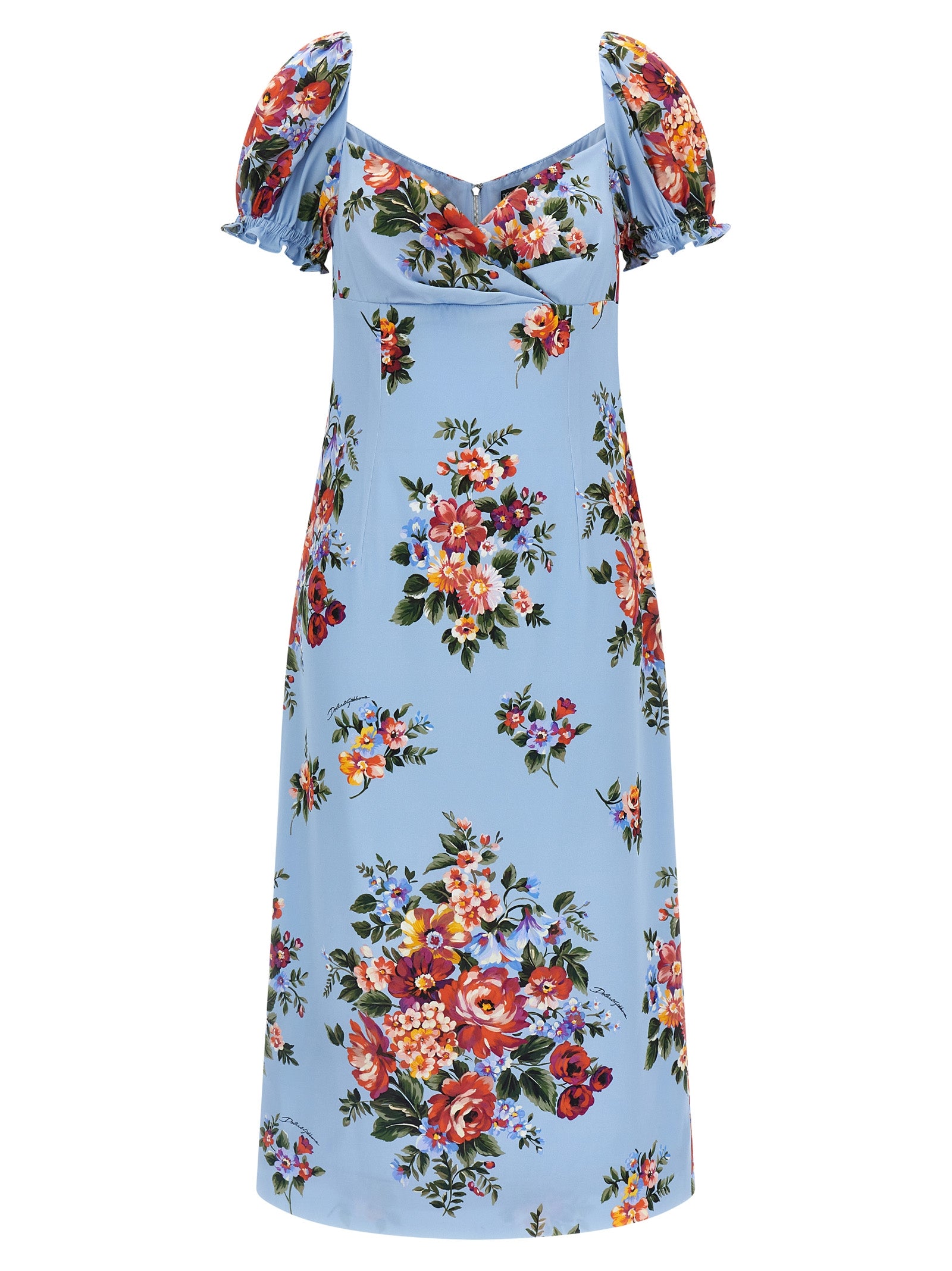 Dolce & Gabbana Blaues Seiden-Midikleid