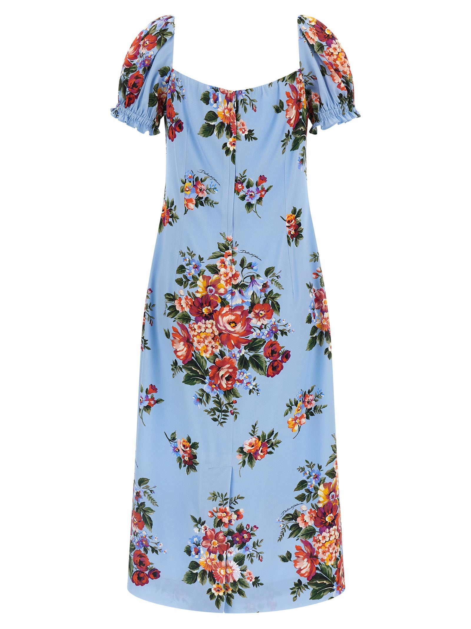 Dolce & Gabbana Blaues Seiden-Midikleid