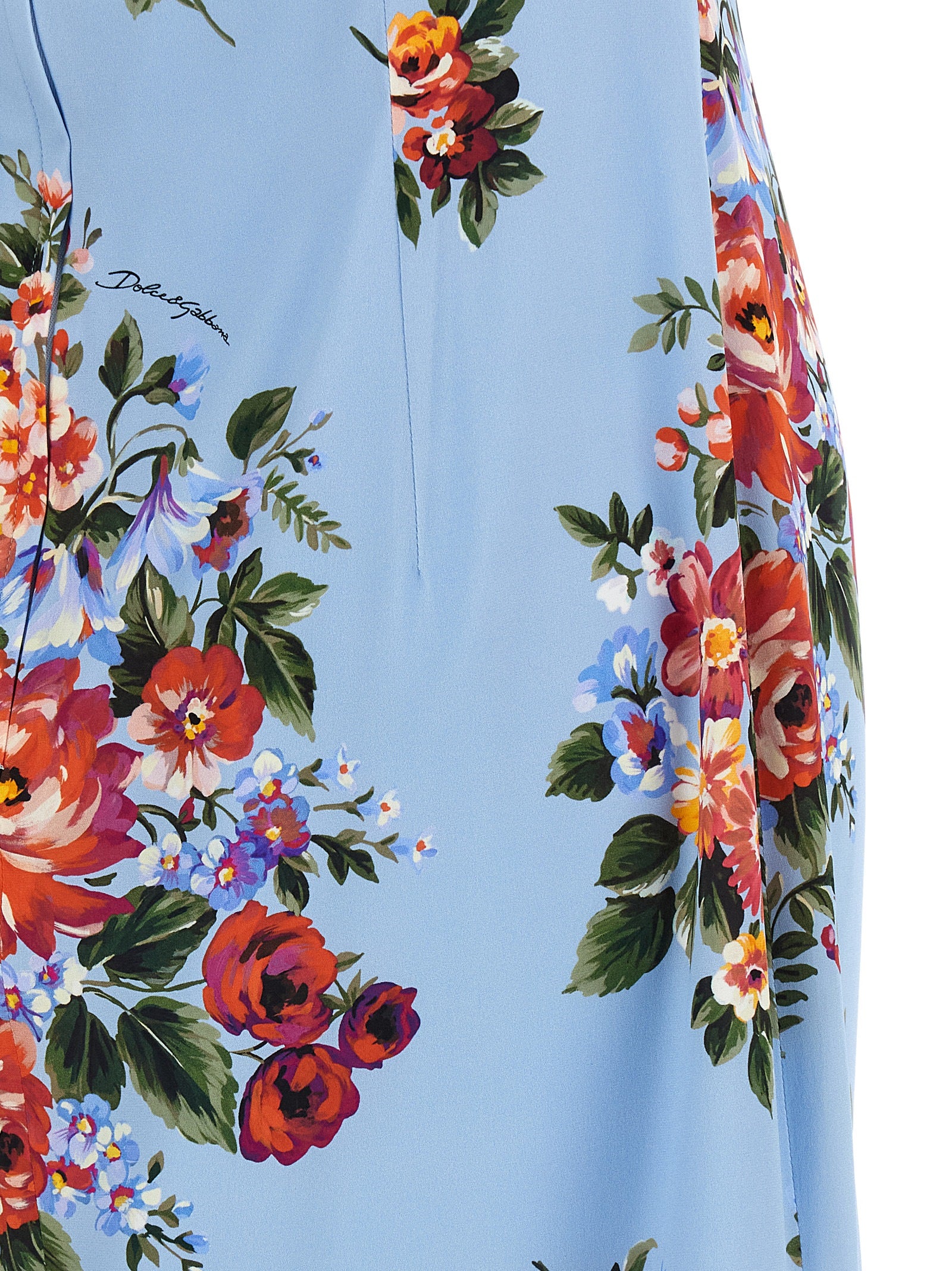 Dolce & Gabbana Blaues Seiden-Midikleid