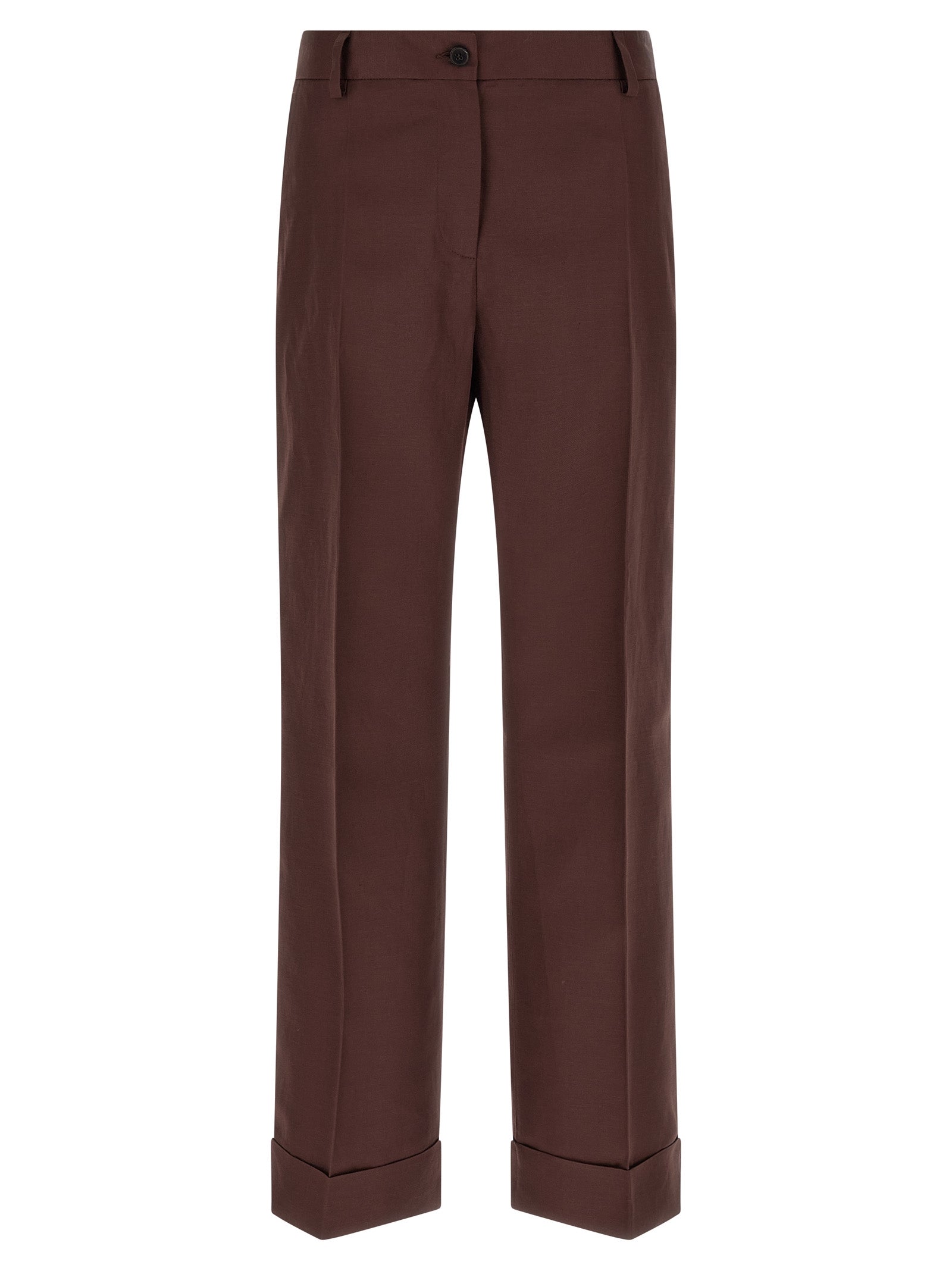 Alberto Biani Braune Viskose-Freizeithose