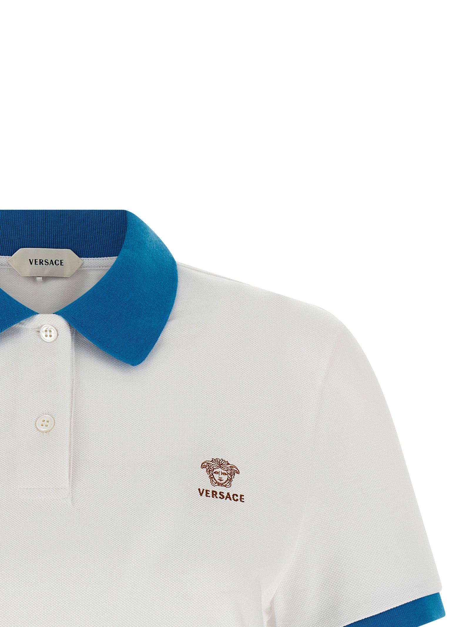 Versace Blaues Baumwoll-Polohemd