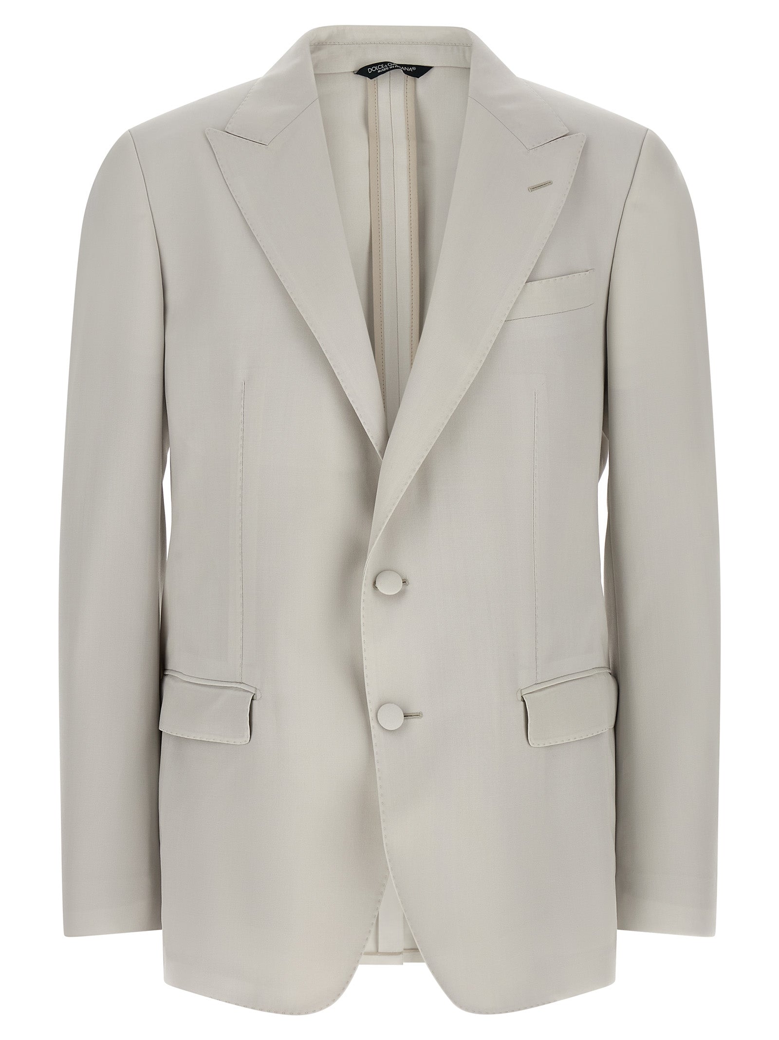 Dolce & Gabbana Grauer Blazer aus reiner Schurwolle