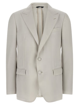 Dolce & Gabbana Grauer Blazer aus reiner Schurwolle