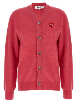 Comme Des Garçons Play Mehrfarbige Wollstrickjacke