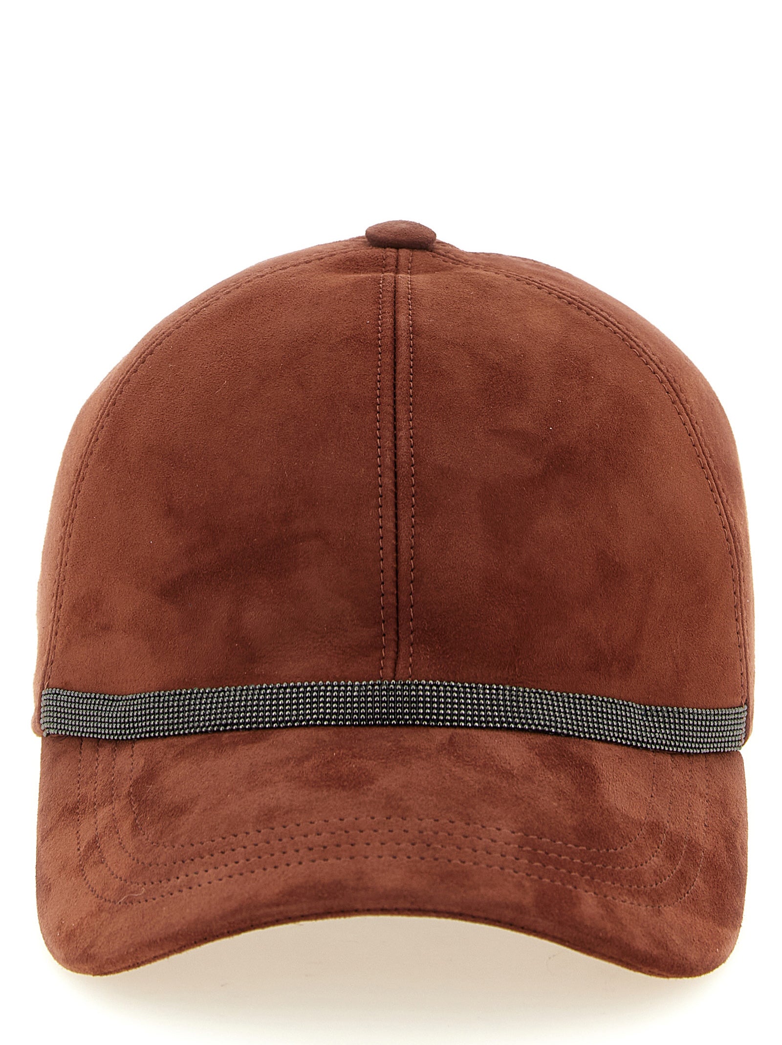 Brunello Cucinelli Baseballkappe aus mehrfarbigem Lammleder