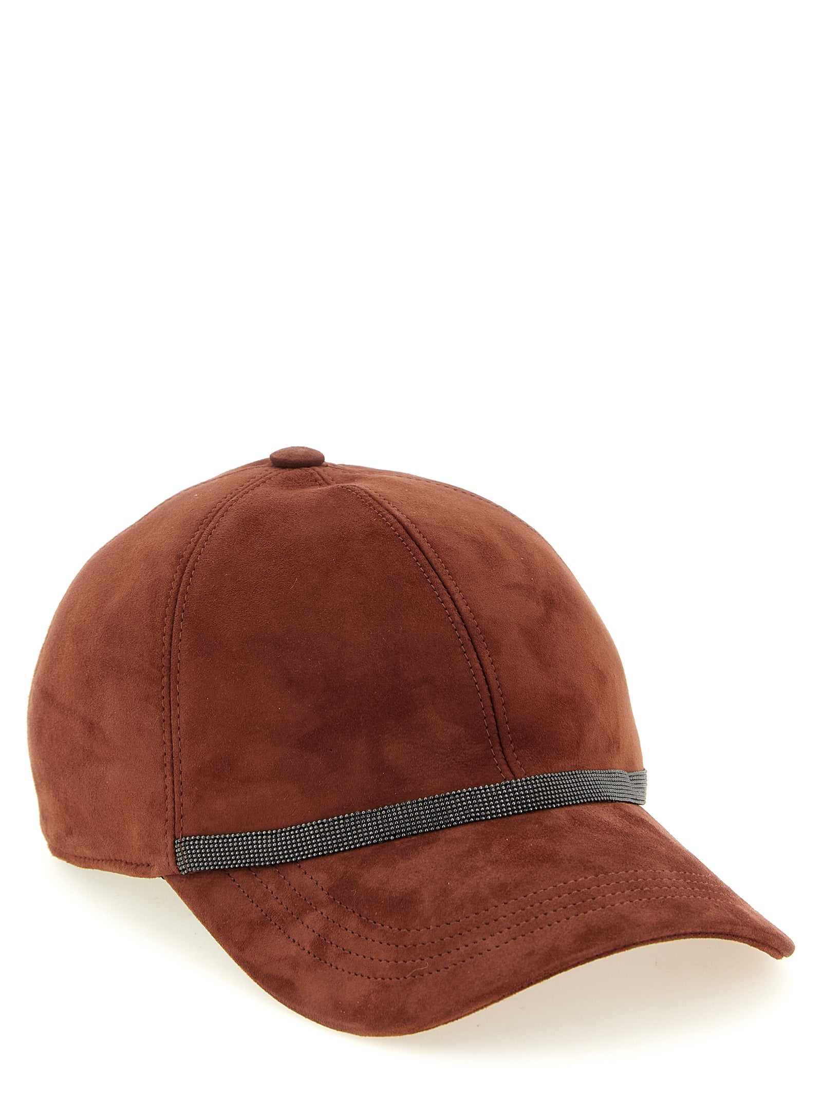 Brunello Cucinelli Baseballkappe aus mehrfarbigem Lammleder