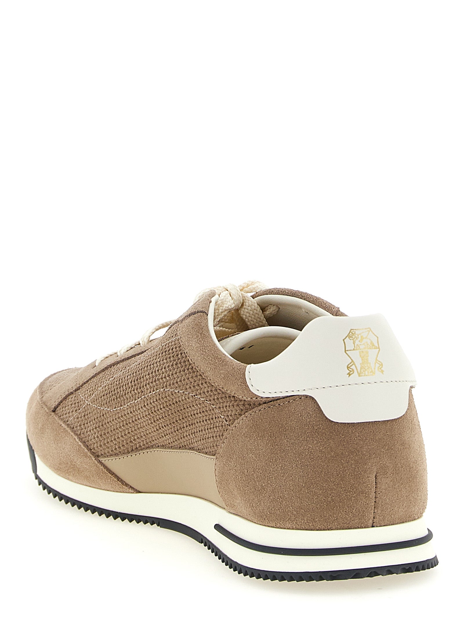 Brunello Cucinelli Beige Kalbsleder Low-Top-Sneaker