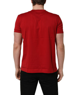 Dolce & Gabbana Rotes Goodluck 2023 Baumwoll-T-Shirt mit Rundhalsausschnitt
